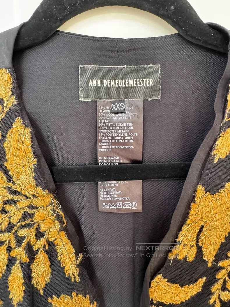 Ann Demeulemeester Ann Demeulemeester Size xxs Black Gold Totem Wool Vest Size XXS / US 00 / IT 34 - 7 Thumbnail