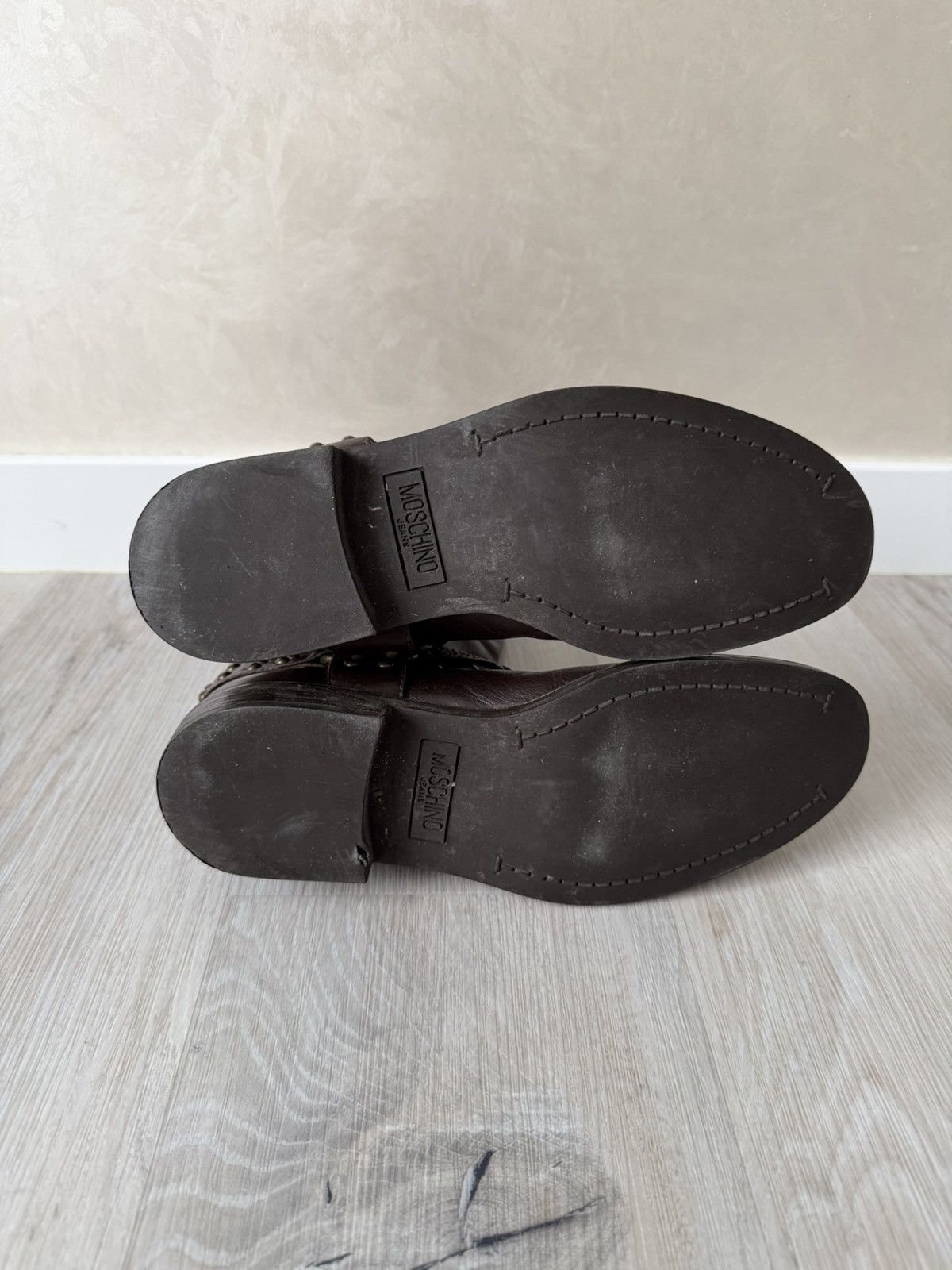 Moschino Vintage Italian AS 98 Rick Owens Style Leather Cowboy Boots Size US 8 / EU 41 - 12 Thumbnail