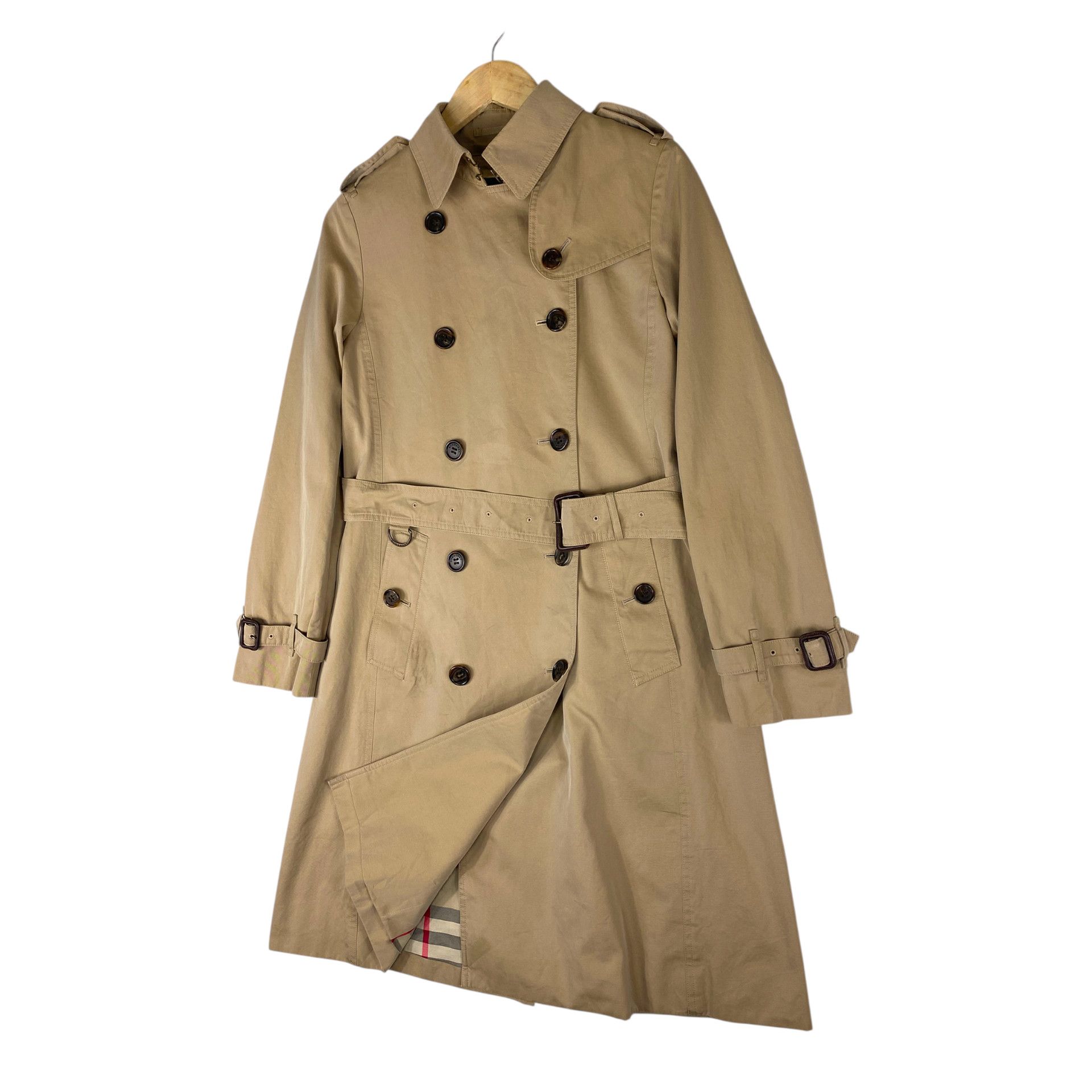 Burberry 💥 BURBERRY DOUBLE BRESTED BIEGE BELTED COAT Size US S / EU 44-46 / 1 - 5 Thumbnail