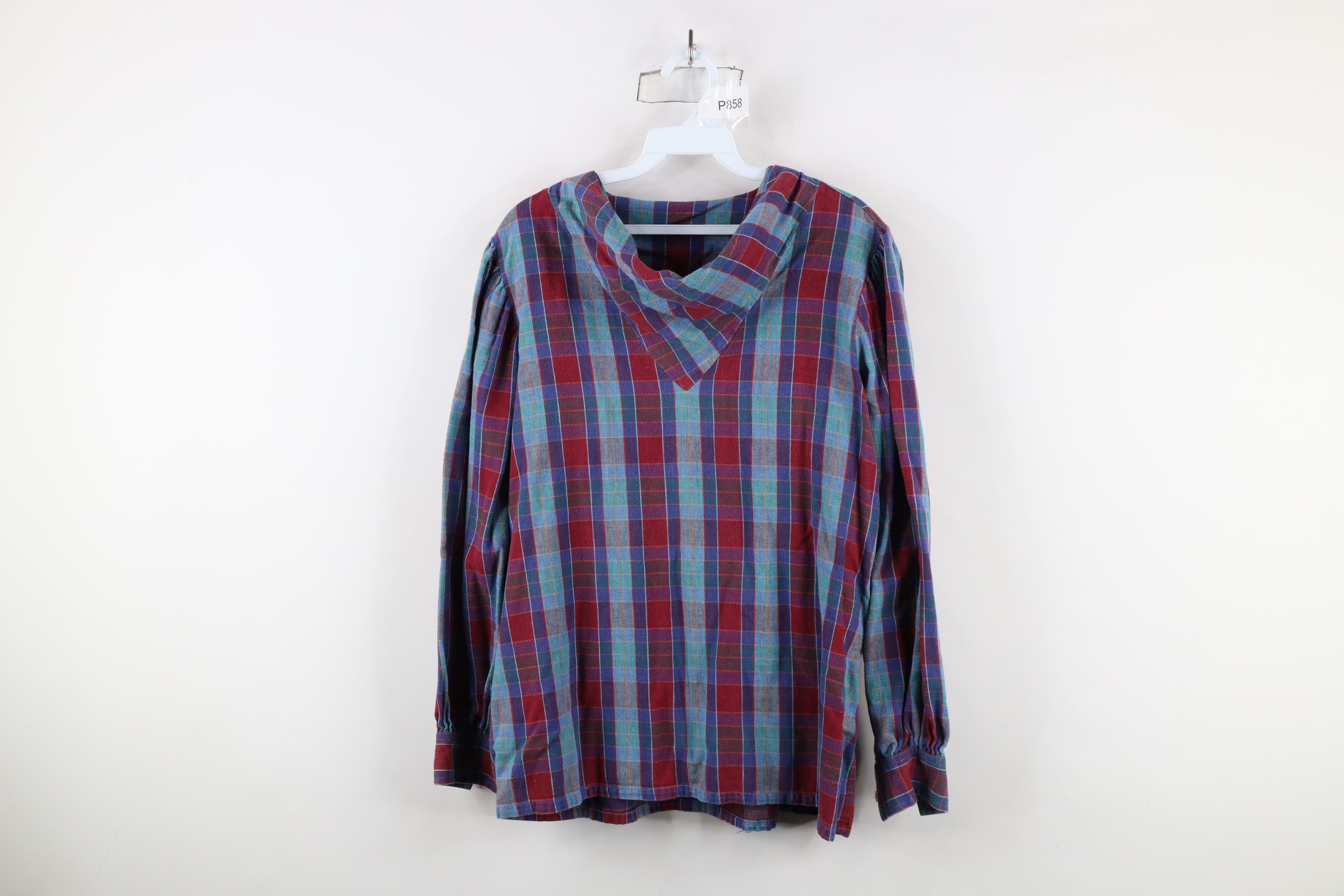 Vintage Vintage 60s 70s Streetwear Neck Flannel Pullover Shirt USA Size XXL / US 16-18 / IT 52-54 - 1 Thumbnail