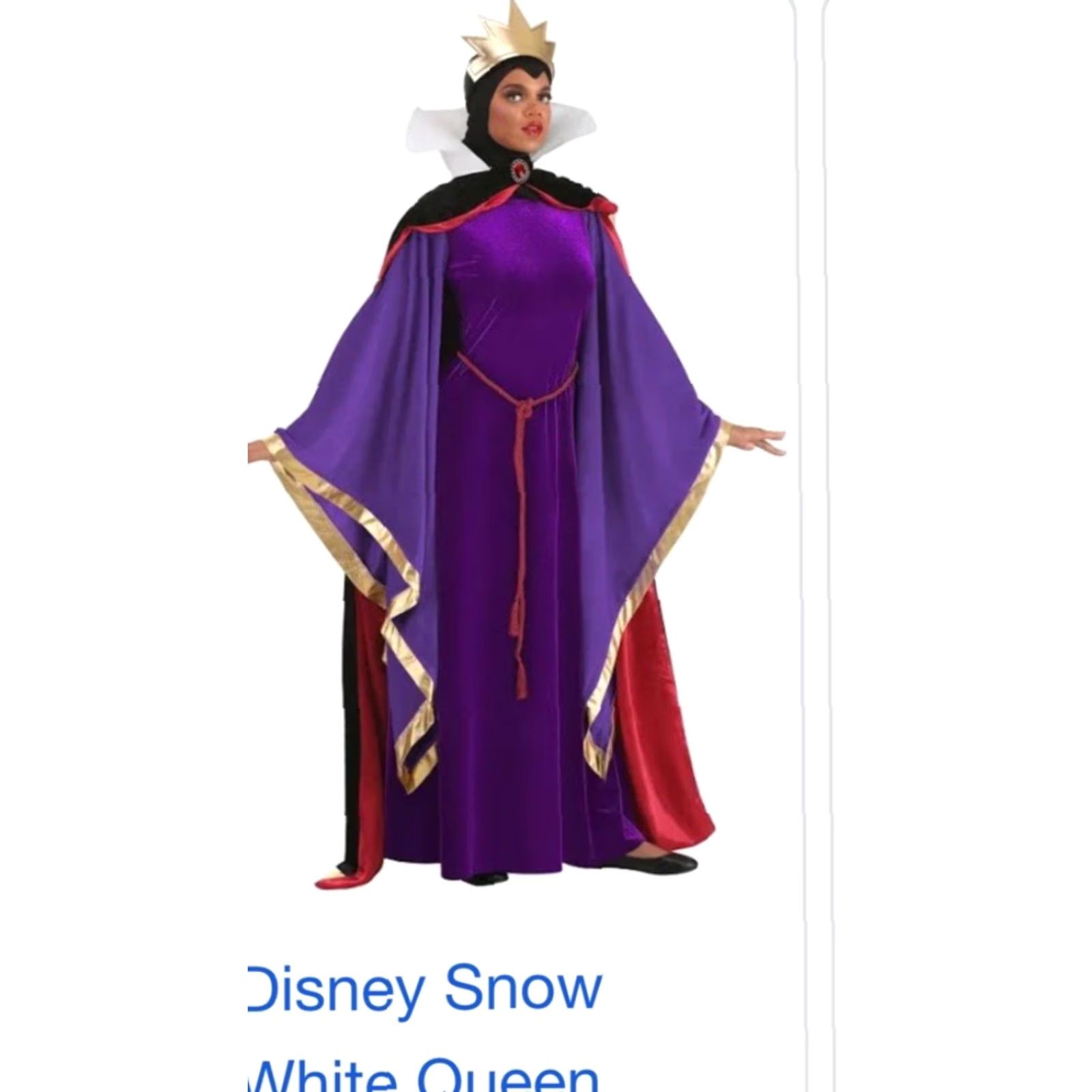 Disney VINTAGE Disney Snow White EVIL QUEEN purple Black Witch DRESS Villain Womens Long Flowy Size ONE SIZE - 4 Thumbnail