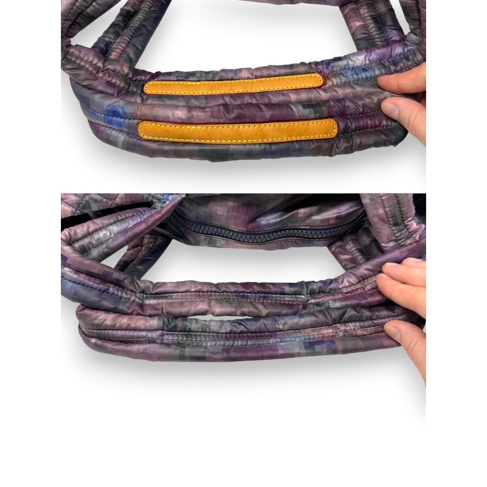 MZ Wallace MZ Wallace Oxford Metro Tote Bag Pixel Print Medium Purple Size ONE SIZE - 6 Thumbnail