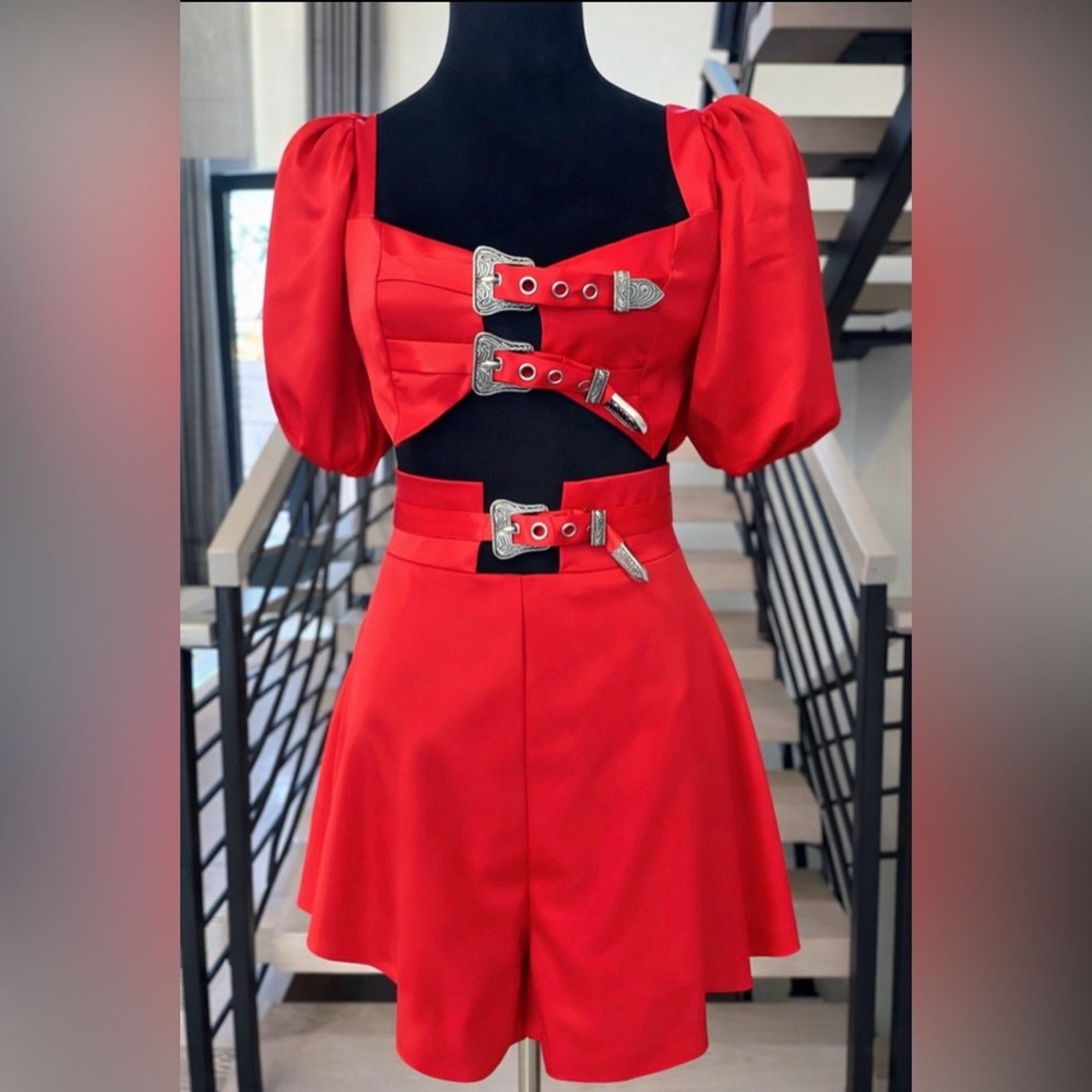 Other New Y2K Bold Red Buckle Highwaisted 2 piece set size S Size 26" / US 2 / IT 38 - 1 Thumbnail