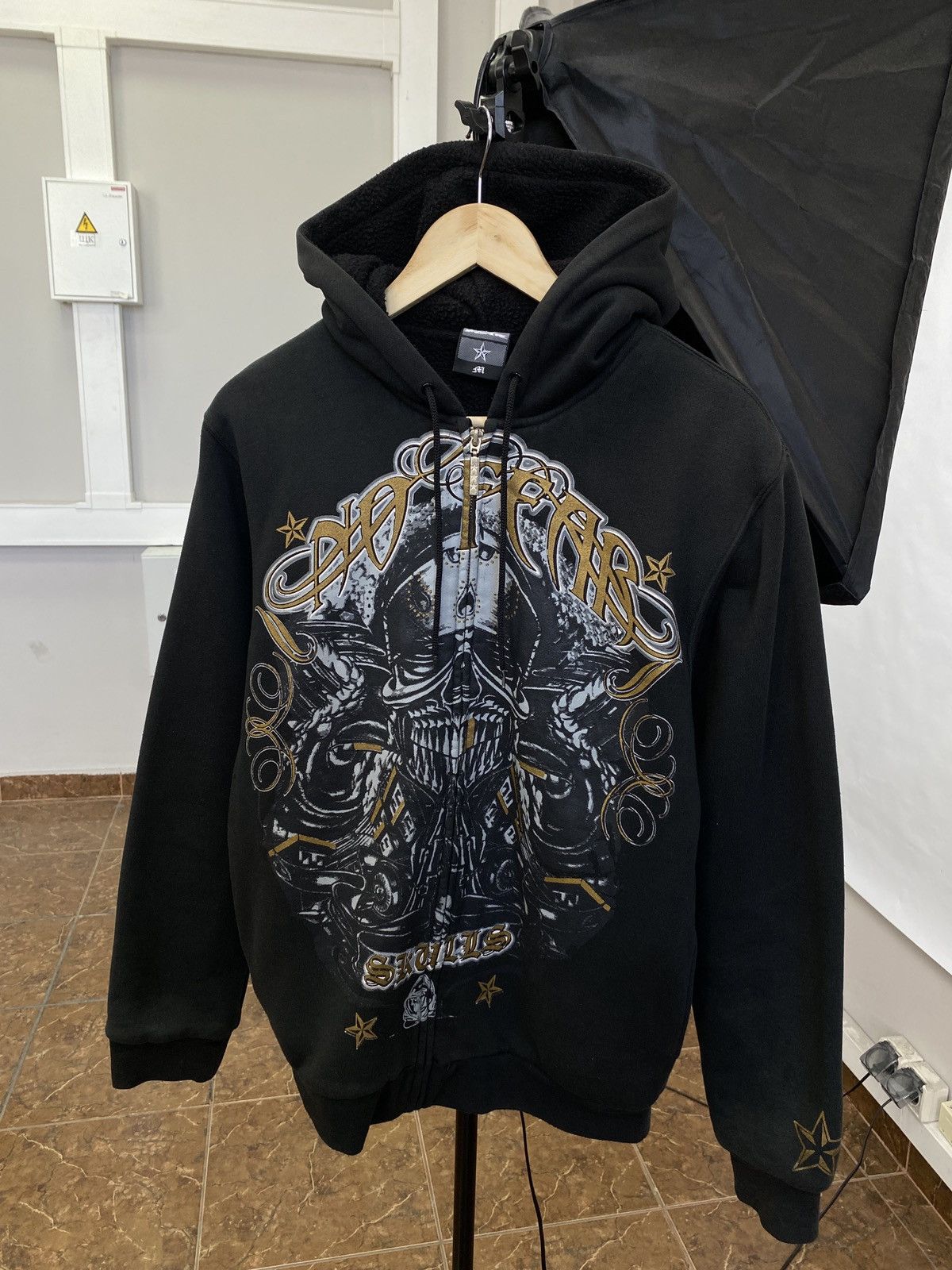 No Fear 💀 Vintage Y2K No Fear Skull Bones Affliction Zip Up Hoodie Size US M / EU 48-50 / 2 - 1 Thumbnail