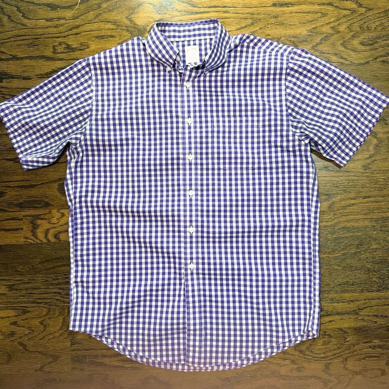 Brooks Brothers Brooks Brothers Gingham Short Sleeve Shirt M Supima Cotton Size US M / EU 48-50 / 2 - 1 Thumbnail