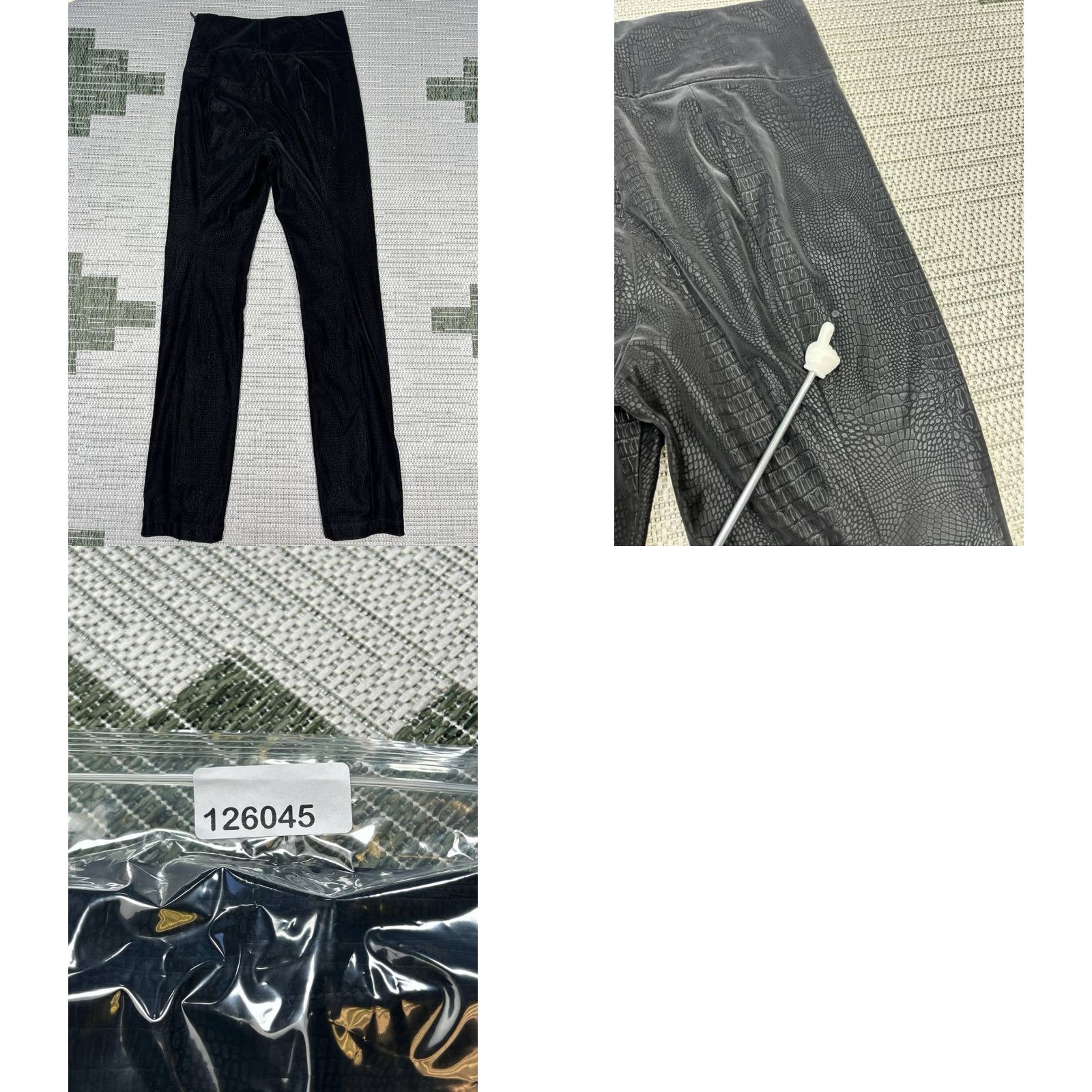 Good American Good American Pants Womens 2 Black Faux Snakeskin Straight Ankle High Rise Flat Front Size 2 Womens Black Pants Size 26" / US 2 / IT 38 - 9 Thumbnail