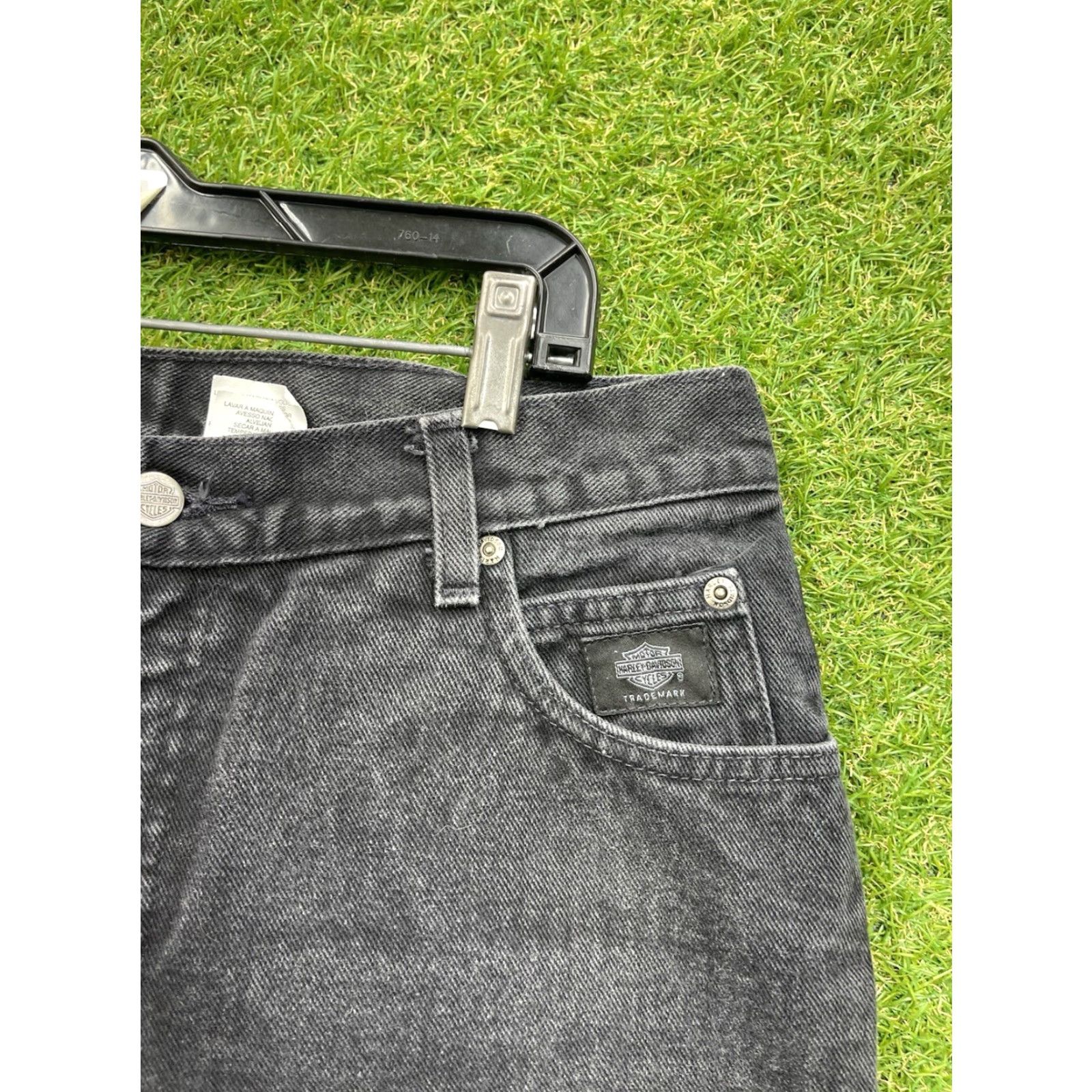 Harley Davidson VINTAGE Harley-Davidson Jeans Womens 10 Black Relaxed Straight Leg Thick Denim Vintage Size 32" / US 10 / IT 46 - 6 Thumbnail