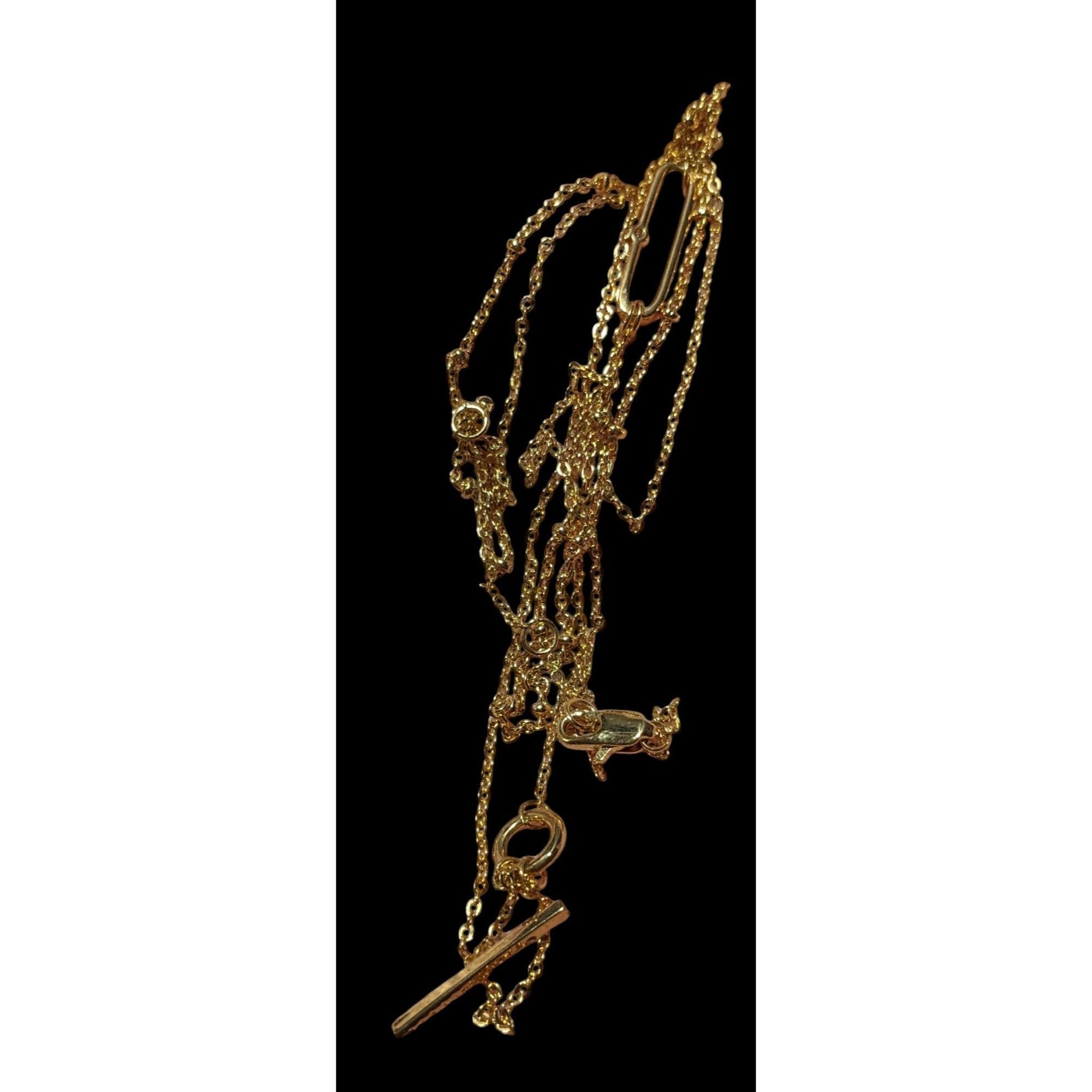 Other Minimalist Crystal Gold Tone Abstract Dainty Multilayer Neck Size ONE SIZE - 5 Thumbnail