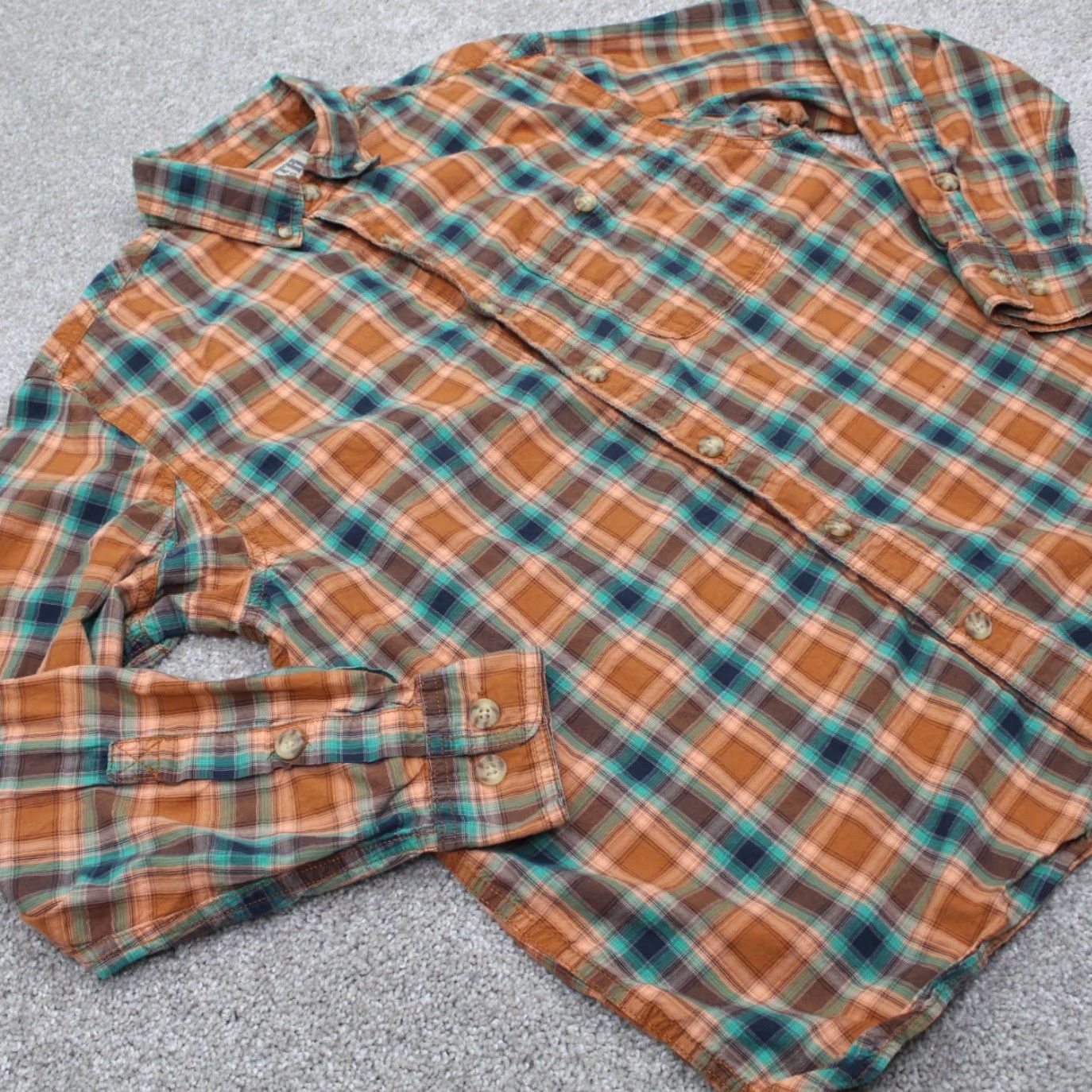 Vintage Duluth Shirt Mens Medium Brown/Green Plaid Cotton Button-Up Long Sleeve Casual Relaxed Fit Size US M / EU 48-50 / 2 - 5 Thumbnail