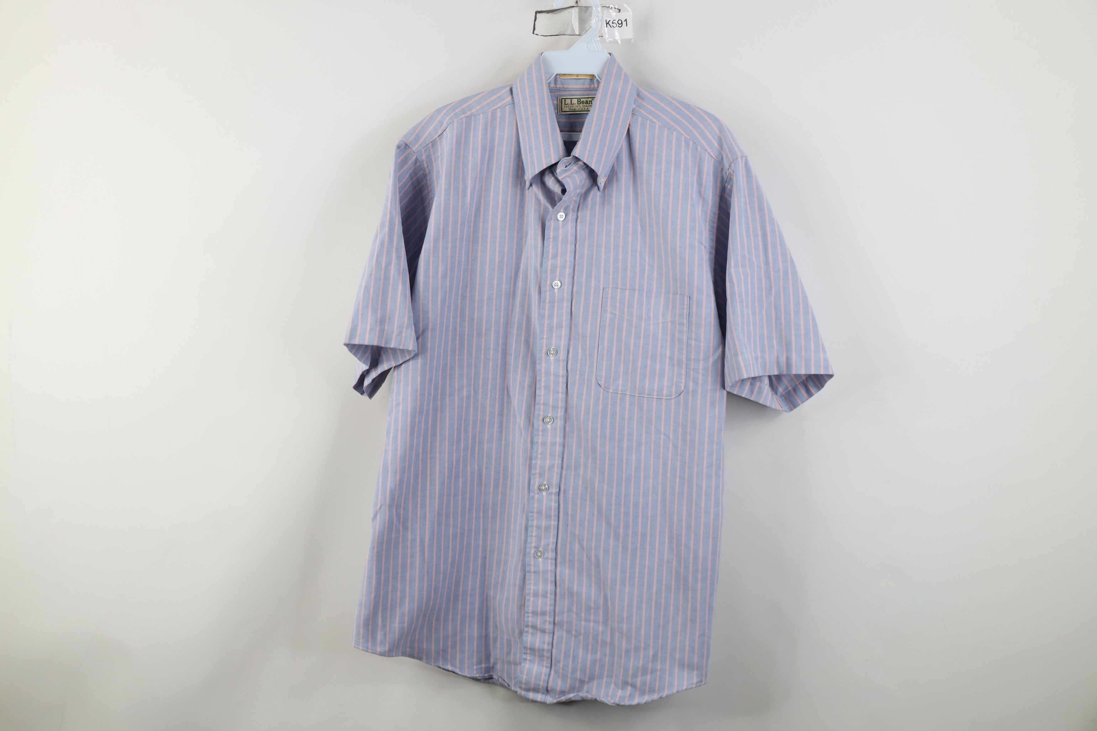L.L. Bean Vintage 90s LL Bean Short Sleeve Button Down Shirt USA Size US L / EU 52-54 / 3 - 1 Thumbnail