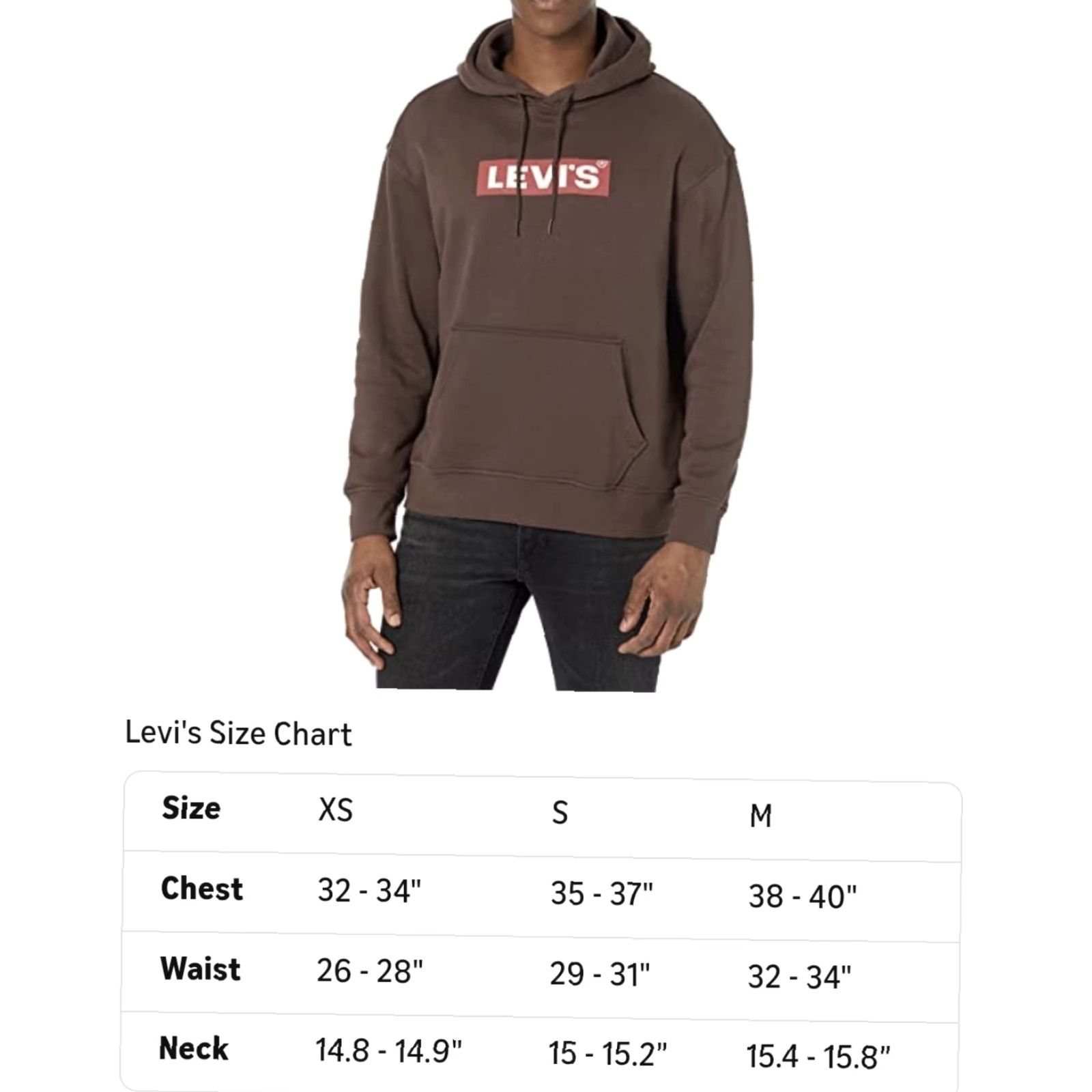 Levi's Levi's NWT Men's Extra Small Relaxed Graphic Hoodie Hot Fudge Brown Size US XS / EU 42 / 0 - 2 Thumbnail