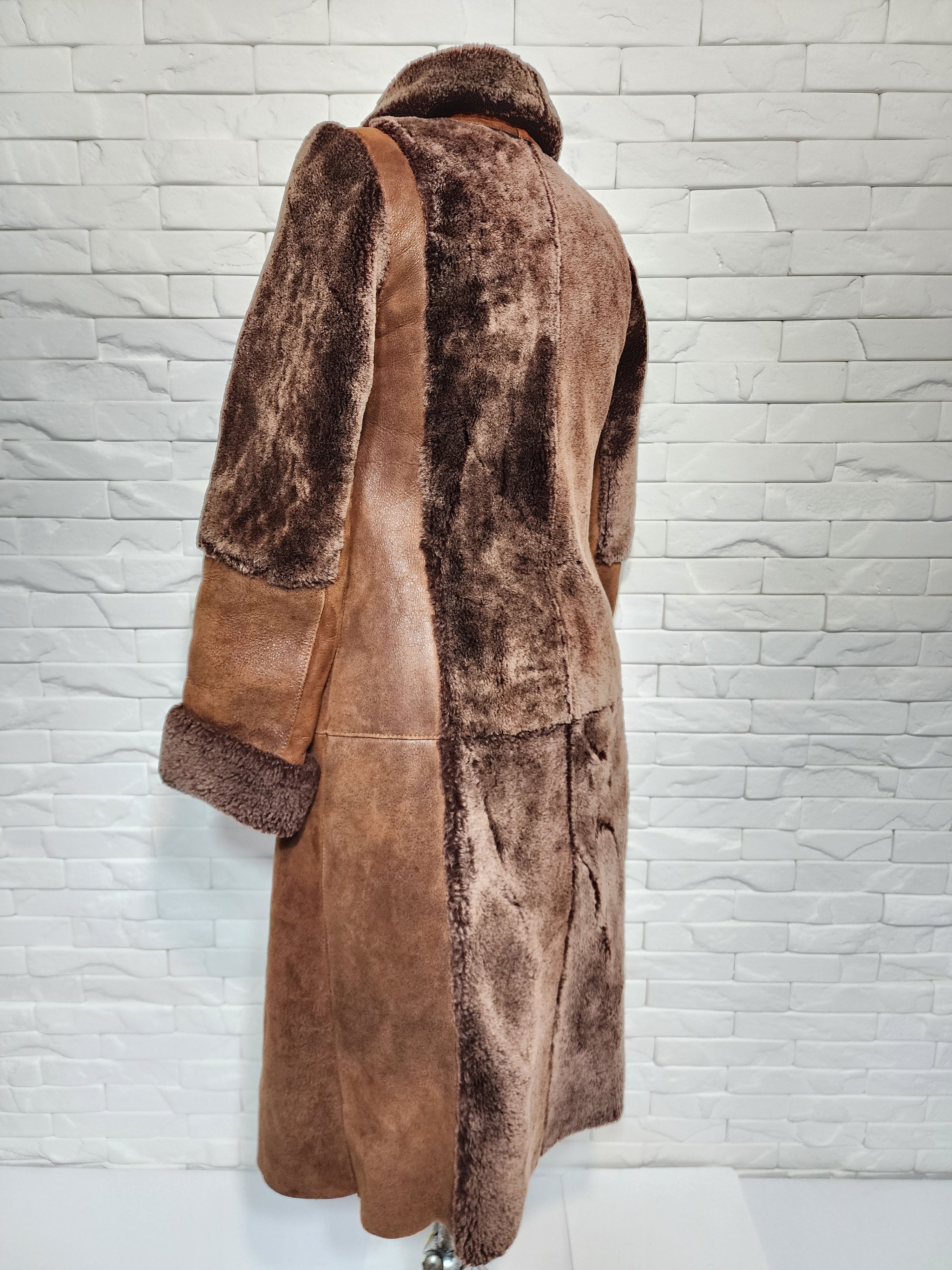 Genuine Leather Women's Brown Sheepskin Coat: Genuine Fur Size M / US 6-8 / IT 42-44 - 6 Thumbnail