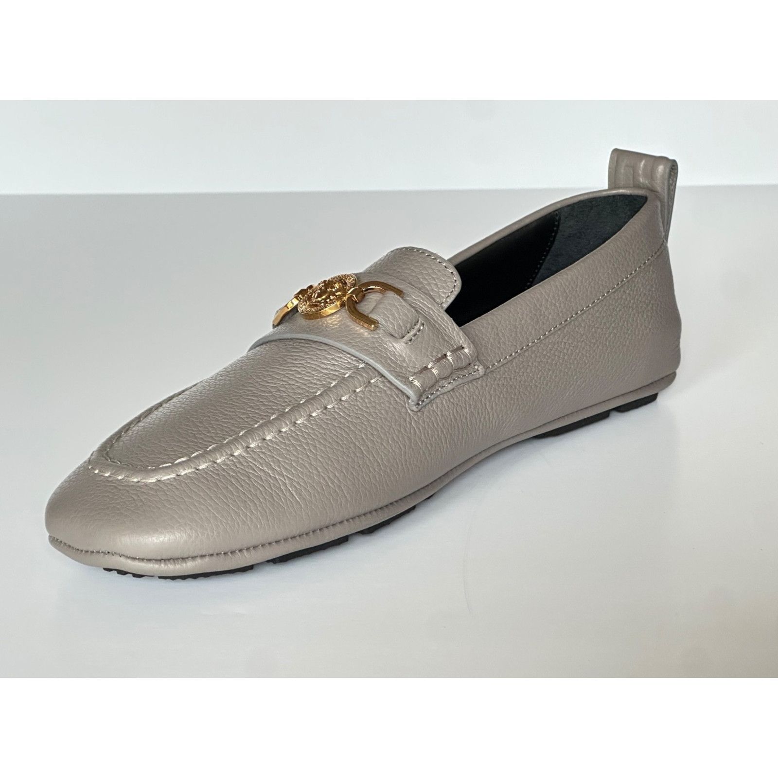 Versace Versace Gold Medusa Gray Leather Driver Shoes 8 US 1017072 Size US 8 / EU 41 - 6 Thumbnail