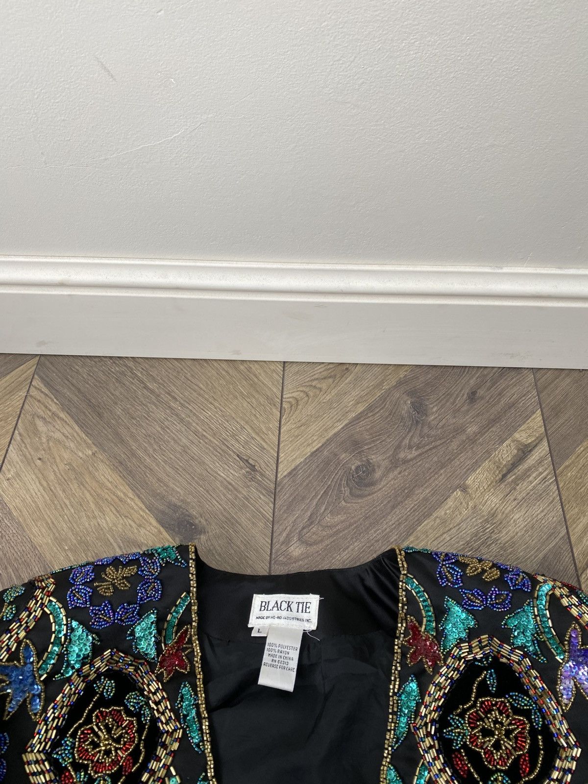 Other Vintage Black Tie Heavy Beaded/Sequin Crop Jacket Size L / US 10 / IT 46 - 6 Thumbnail