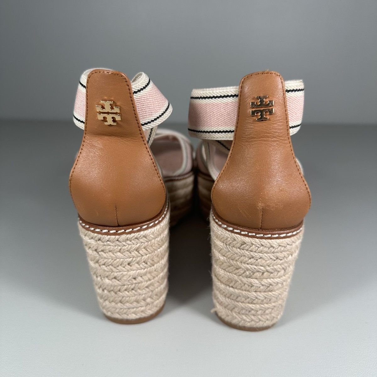 Tory Burch Tory Burch Frieda Cross Strap Blush Pink Espadrille Sandals Size US 7.5 / IT 37.5 - 8 Thumbnail