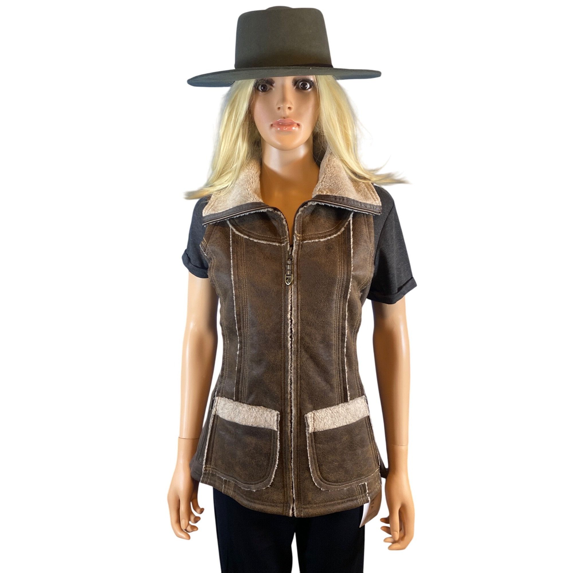 Kuhl NWT KUHL Womens Dani Sherpa Vest Italian Faux Leather Shearl Size S / US 4 / IT 40 - 1 Thumbnail