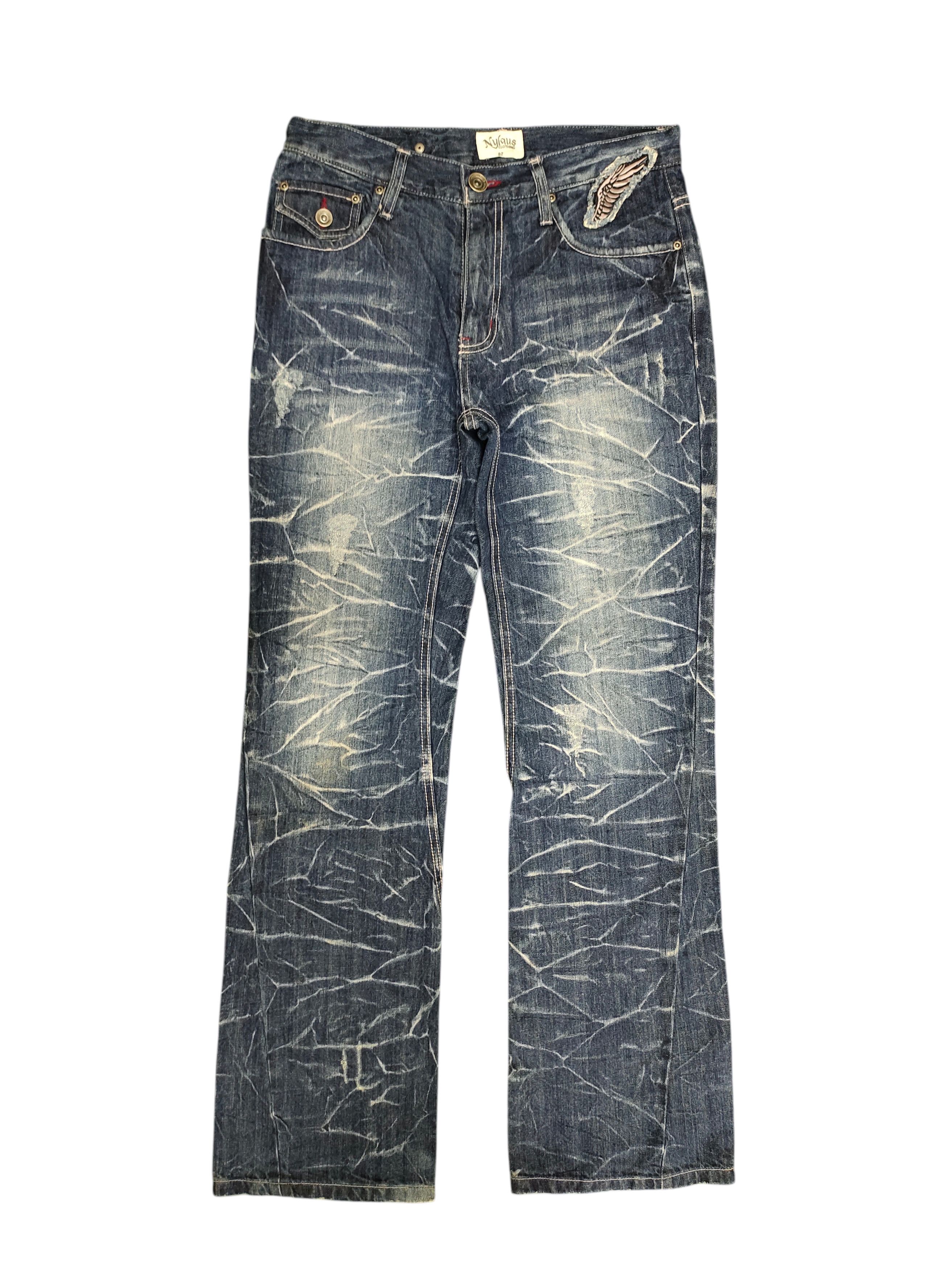Kapital Nylaus Japan Wings Embroidered Clawmark Distress Faded Jeans Size US 30 / EU 46 - 8 Thumbnail