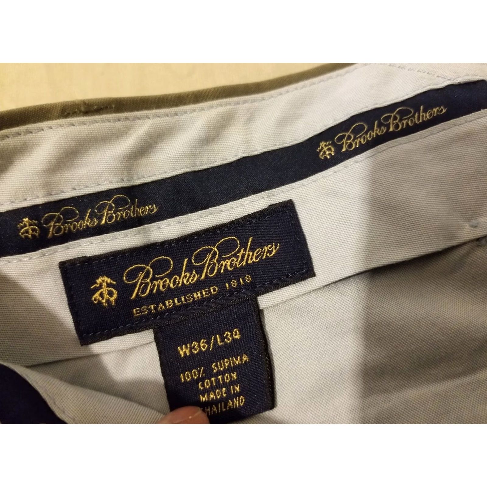 Brooks Brothers Mens Brooks Brothers Khaki Pants Chino Trouser Cotton Dress Slack 36x34 35x30 Beige Size US 36 / EU 52 - 5 Thumbnail