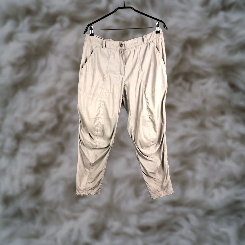 Vintage Annette Gortz Women's Pants Gray Linen Blend Size 42 Wide-Leg Size 28" / US 6 / IT 42 - 1 Thumbnail