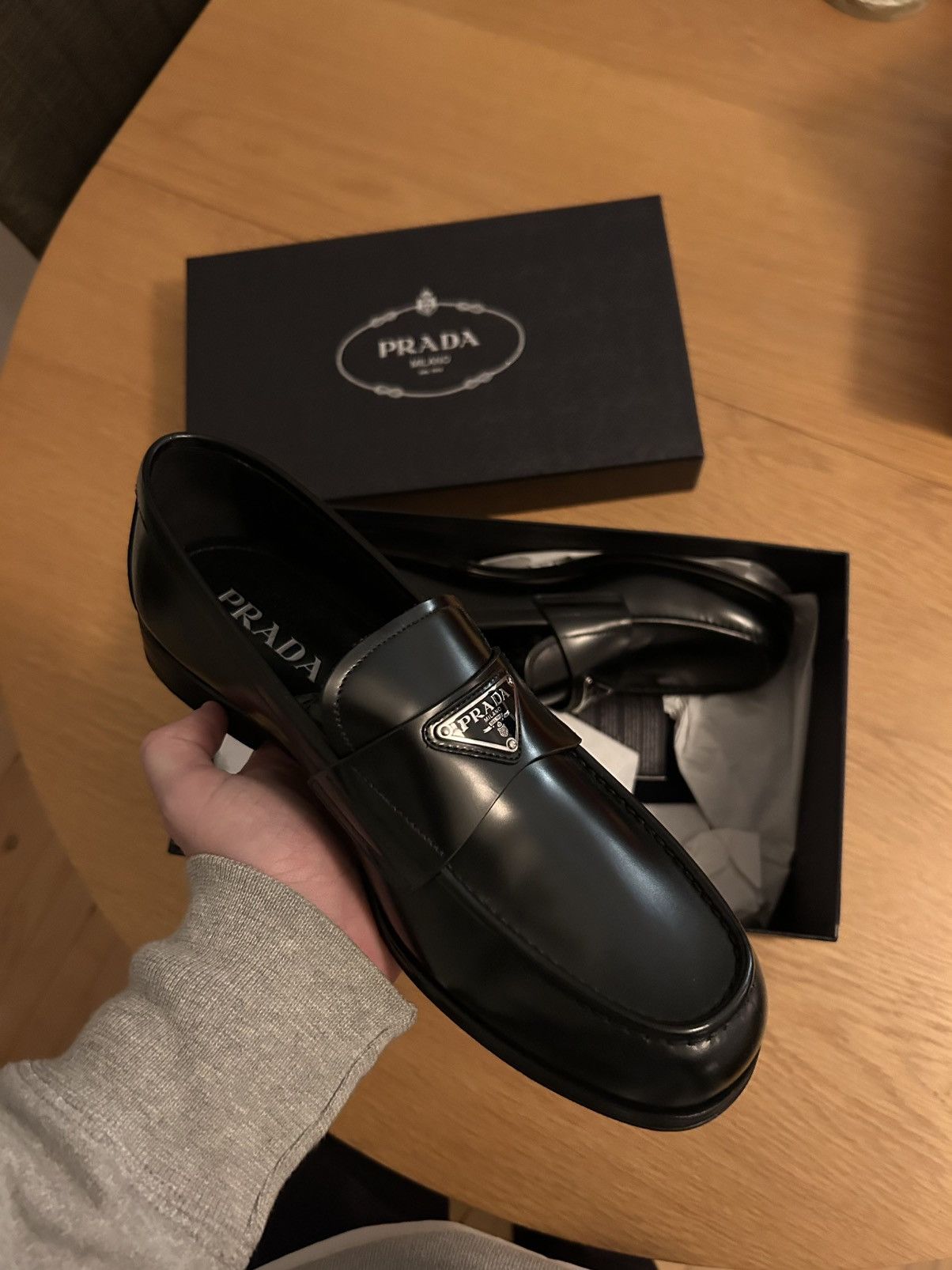 Prada Prada Leather Logo Loafers Size US 10 / EU 43 - 1 Thumbnail