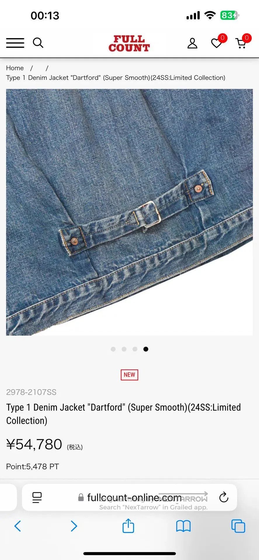 Full Count & Co. Classic Dartford Denim Jacket by FULLCOUNT. Size US M / EU 48-50 / 2 - 7 Thumbnail