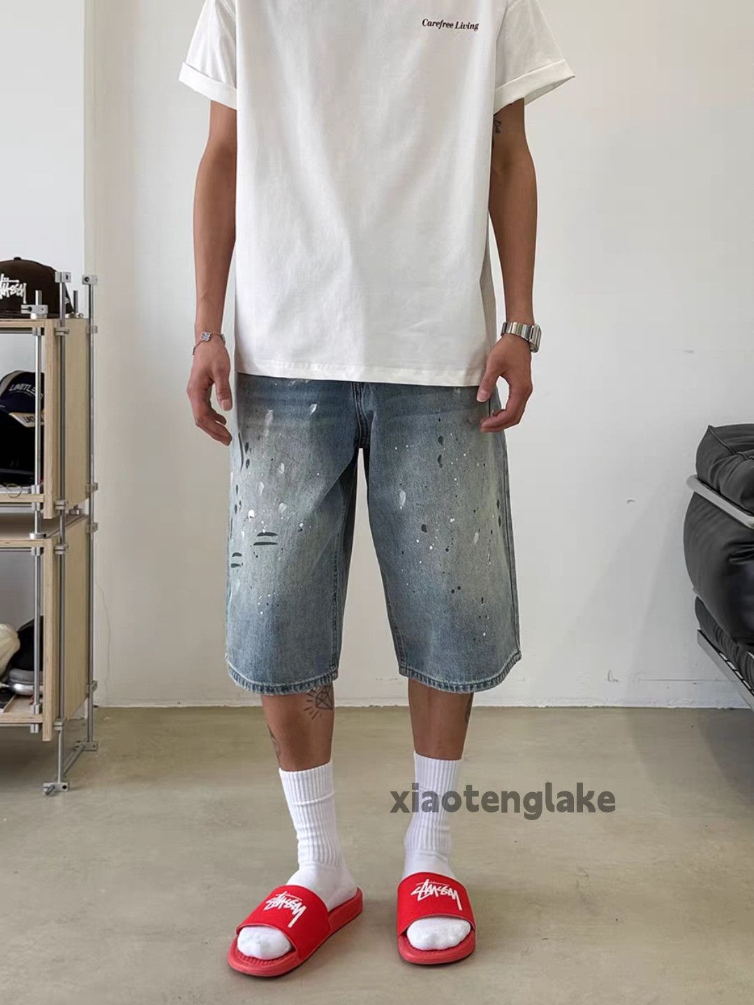 Vintage Utility dance skate hiphop loose baggy paint shorts Size US 30 / EU 46 - 3 Thumbnail