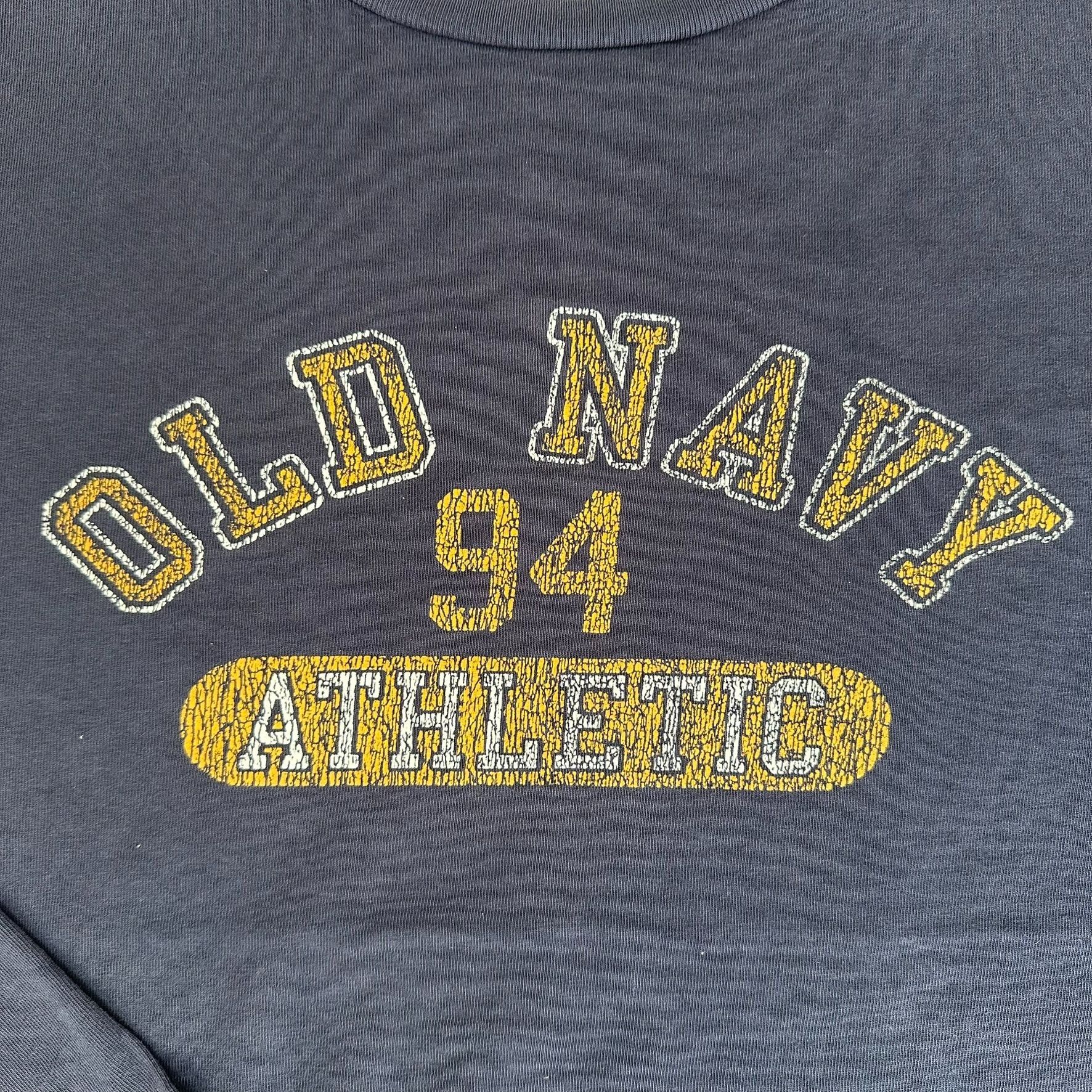 Old Navy Vintage 90s Old Navy T-Shirt Distressed Long Sleeve Varsity Size US L / EU 52-54 / 3 - 2 Thumbnail