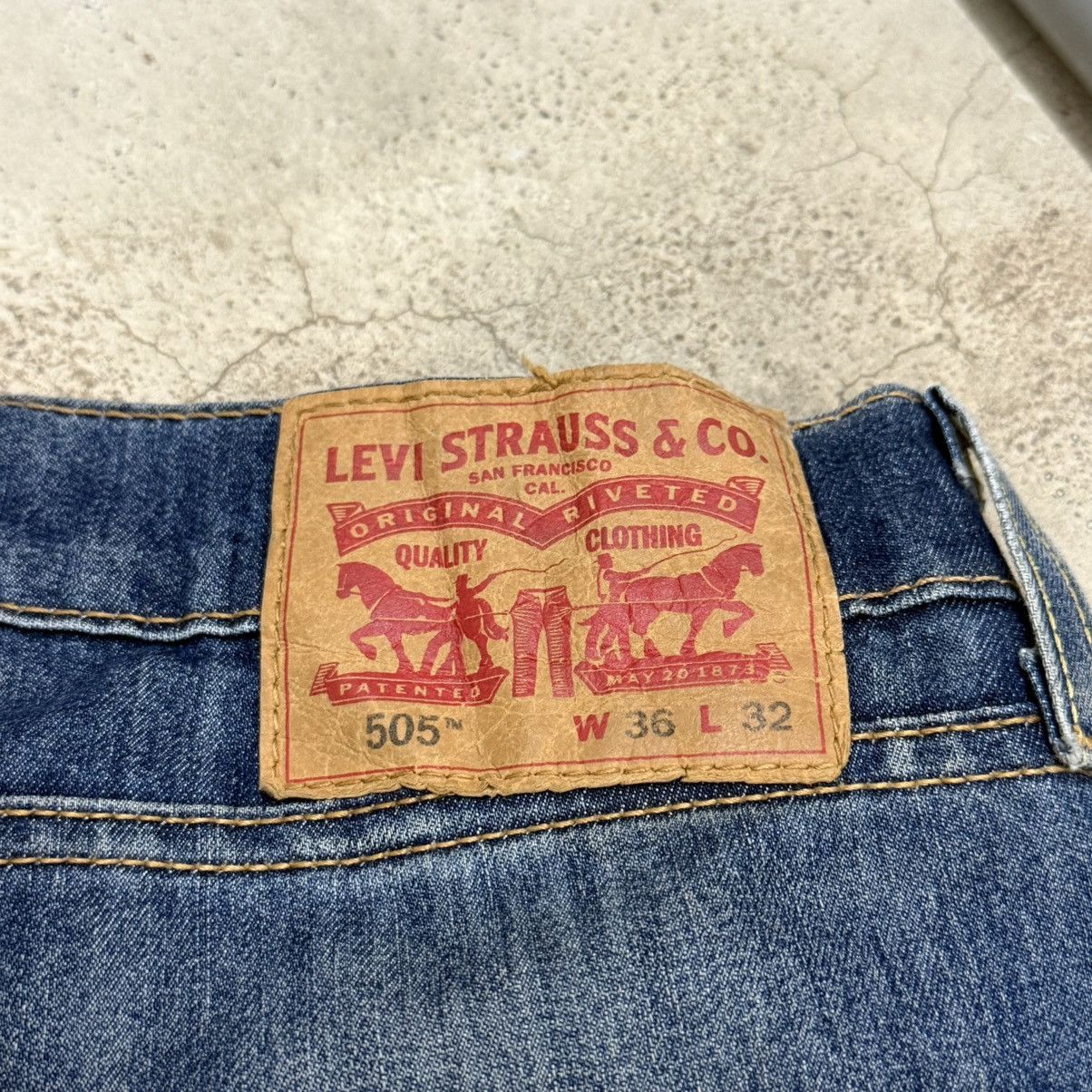 Levi's Levis 505 Cool Distressed Repaired Stretch Denim Pants Size US 36 / EU 52 - 16 Thumbnail
