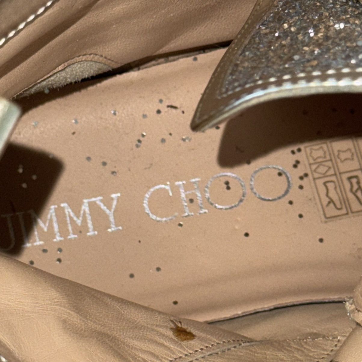 Jimmy Choo Jimmy Choo Silver Glitter High Top Sneakers Shoes Size US 7.5 / IT 37.5 - 11 Thumbnail