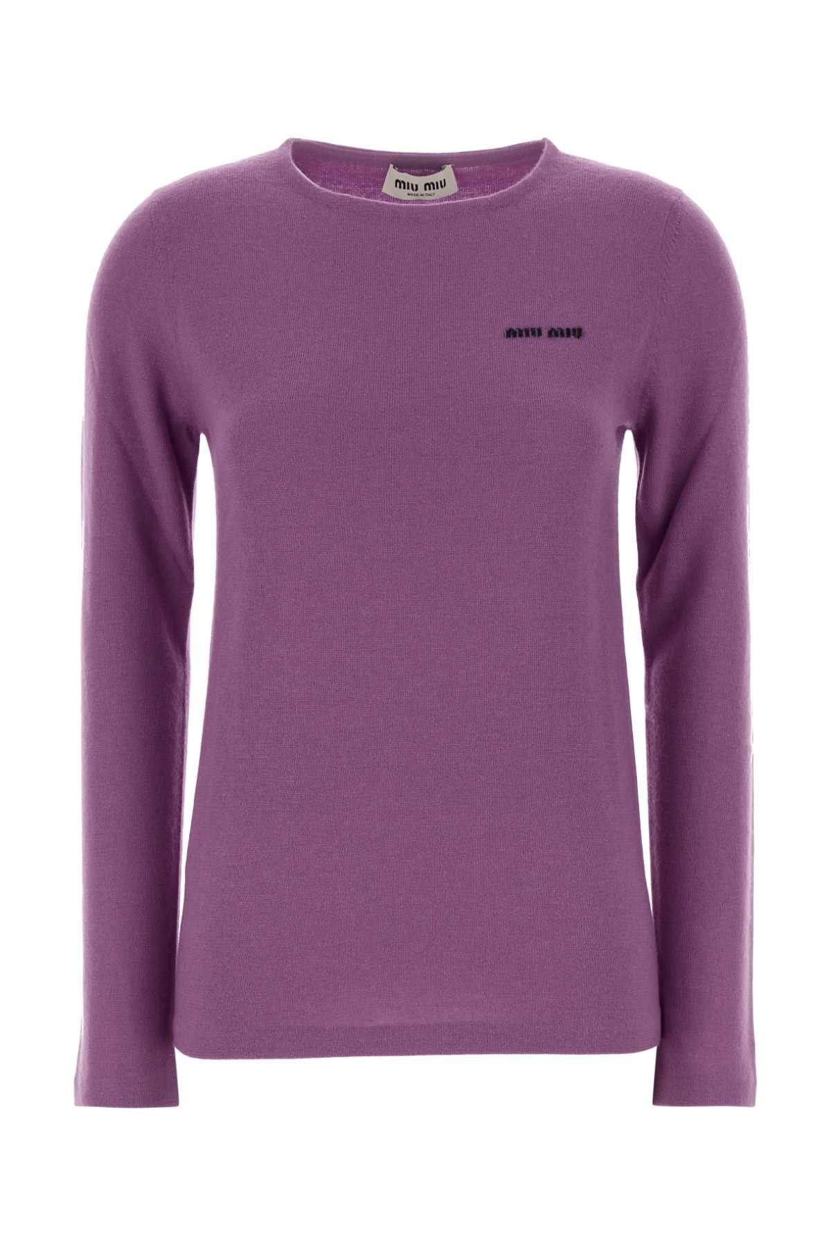 Miu Miu Purple Wool Blend Sweater Size XL / US 12-14 / IT 48-50 - 1 Thumbnail