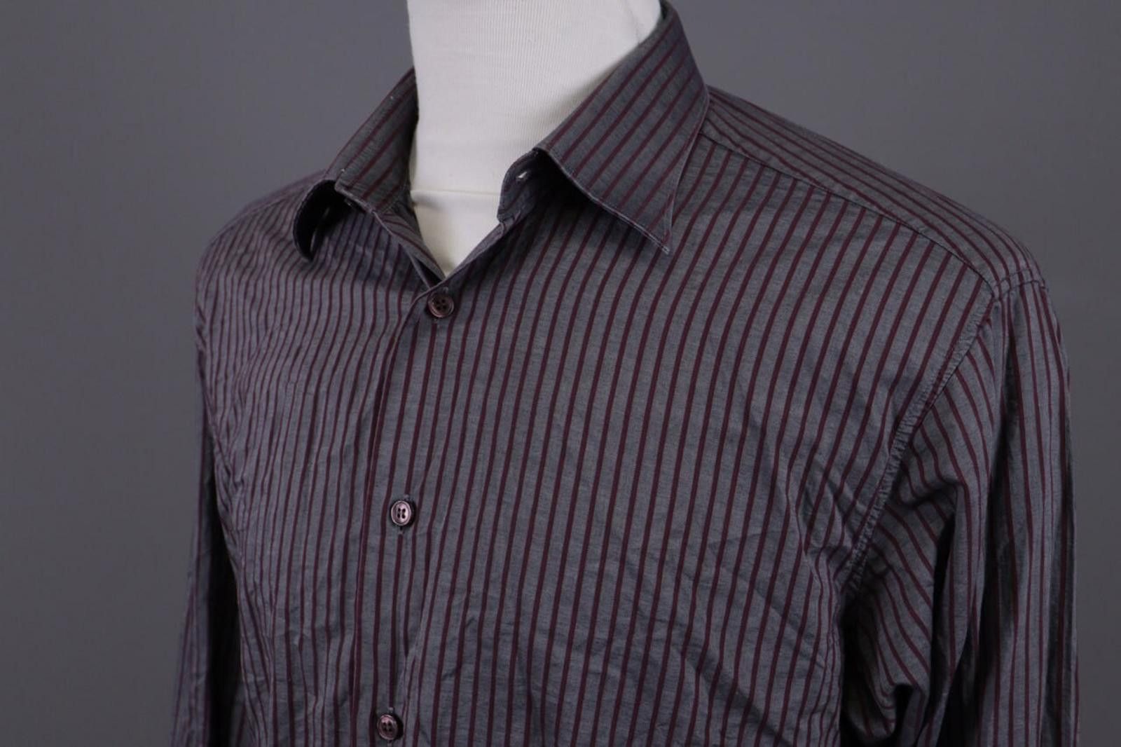 Ermenegildo Zegna Zegna City Gray Striped Button Down Shirt Size 43 / 17 Size US M / EU 48-50 / 2 - 9 Thumbnail