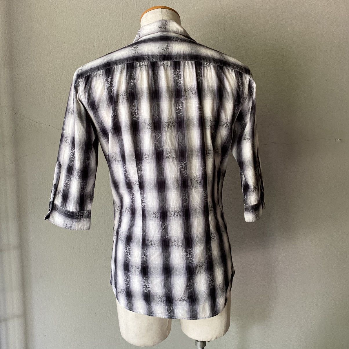 Tornado Mart TORNADO MART Black & White Ombre Plaid Shirt Size US L / EU 52-54 / 3 - 2 Thumbnail