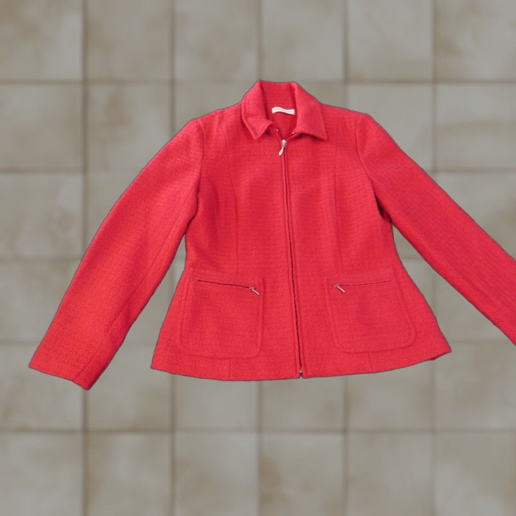 Coldwater Creek ColdWater Creek Jacket Womens 6 Pink Zip Knit Lined Acrylic Zip Closure Winter Casual Regular Fit Size M / US 6-8 / IT 42-44 - 1 Thumbnail
