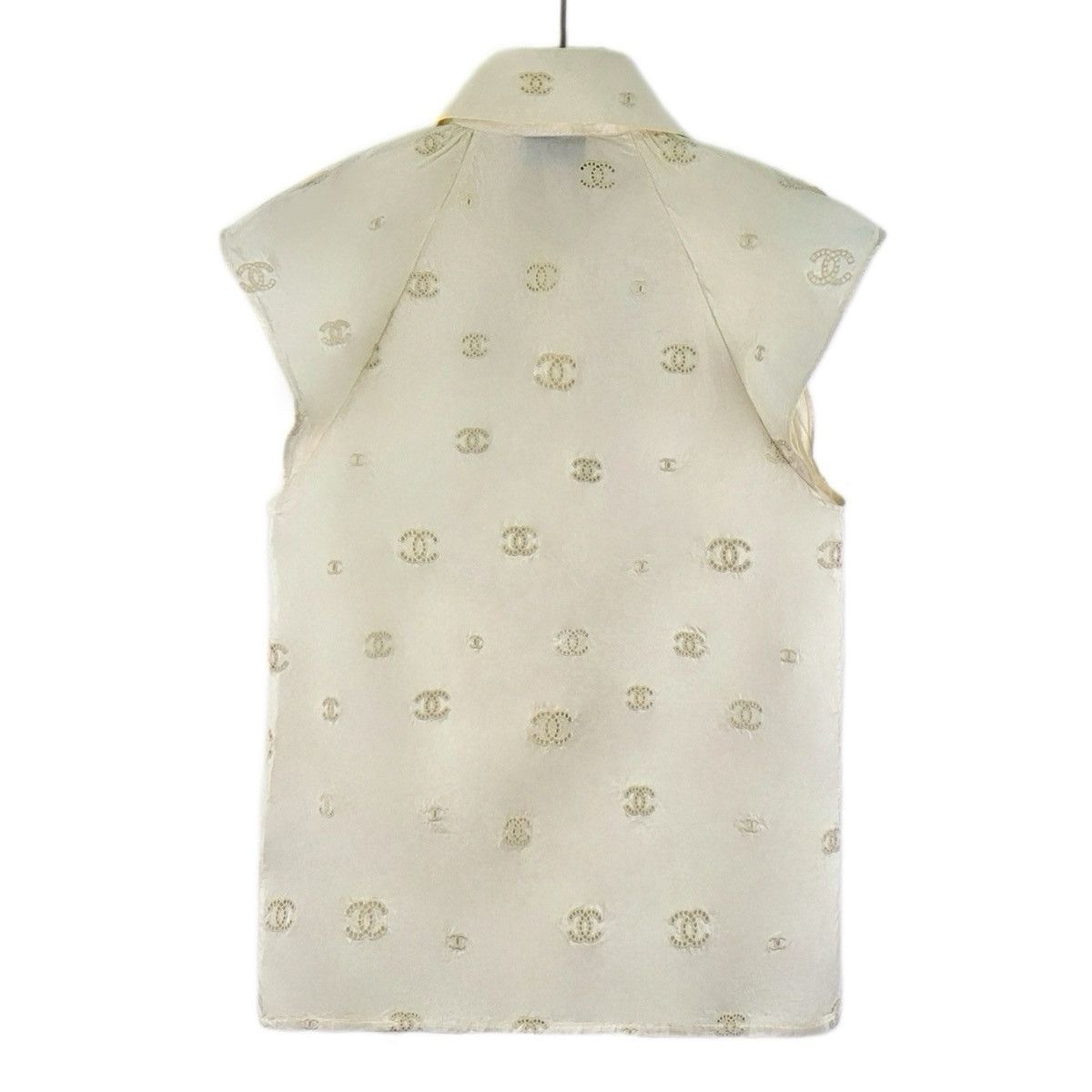 Chanel Chanel Hollow Out Embroidered Lapel Sleeveless Shirt K26WX Size S / US 4 / IT 40 - 2 Thumbnail