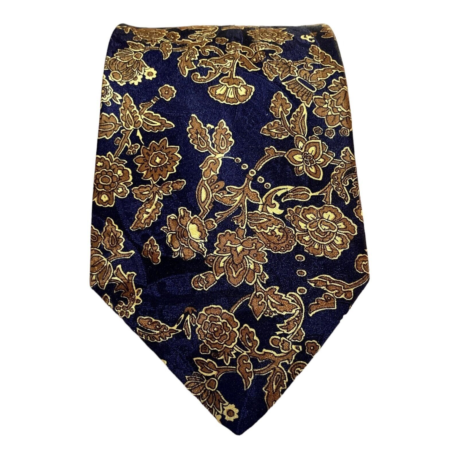 Stefano Ricci STEFANO RICCI Navy Floral Luxury Designer Silk Tie Made Ital Size ONE SIZE - 4 Thumbnail