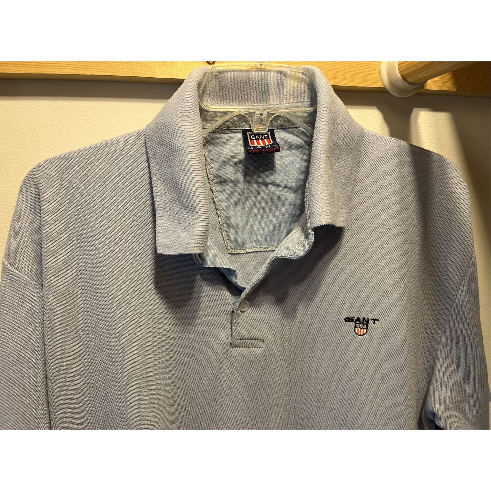 Gant Gant Vintage Men’s M Light Blue 1/4 Button Cotton Polo Shirt Size US M / EU 48-50 / 2 - 5 Thumbnail