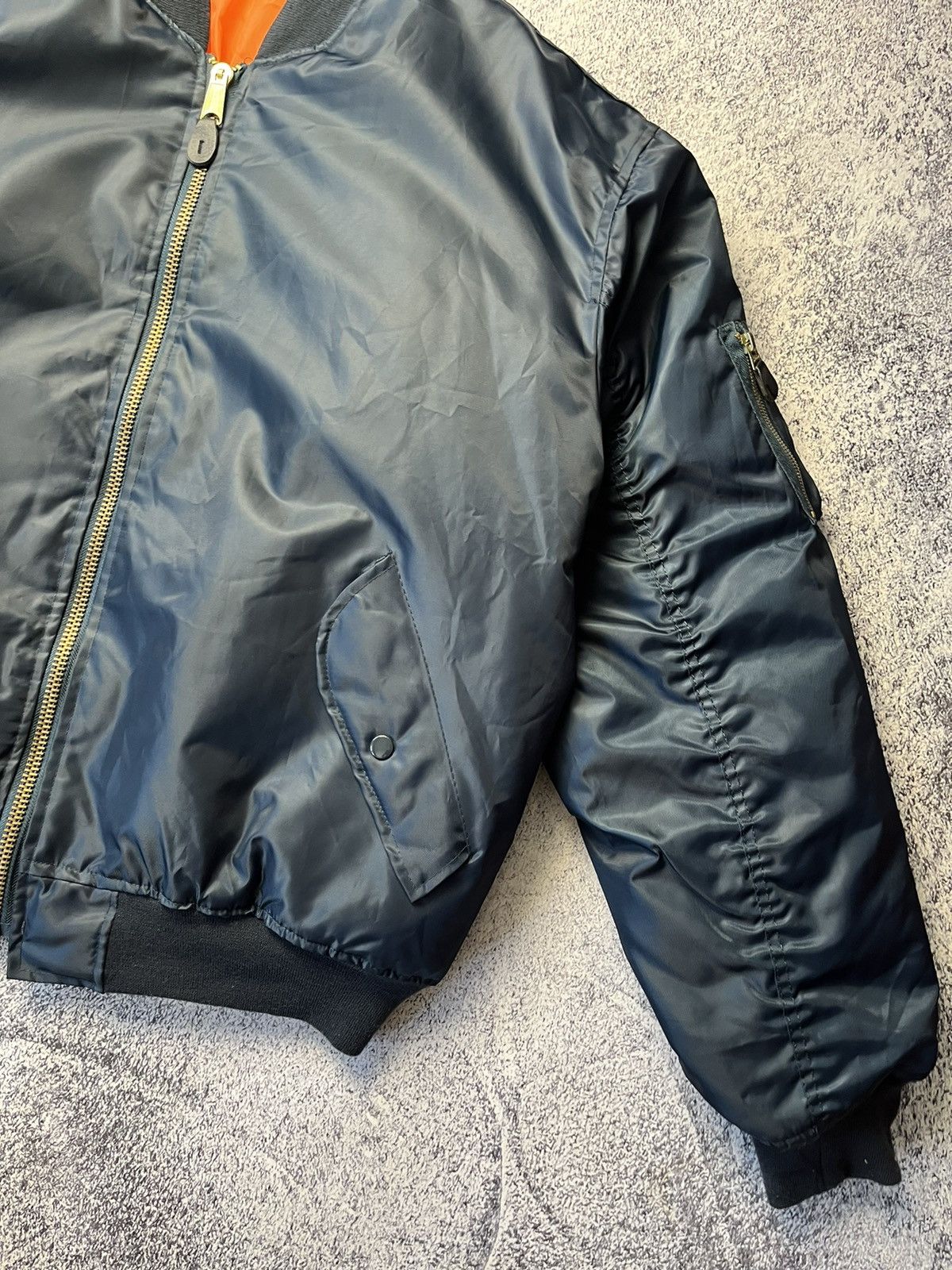 Vintage Vintage blue Reversible Bomber Jacket MA1 Size US XXL / EU 58 / 5 - 6 Thumbnail