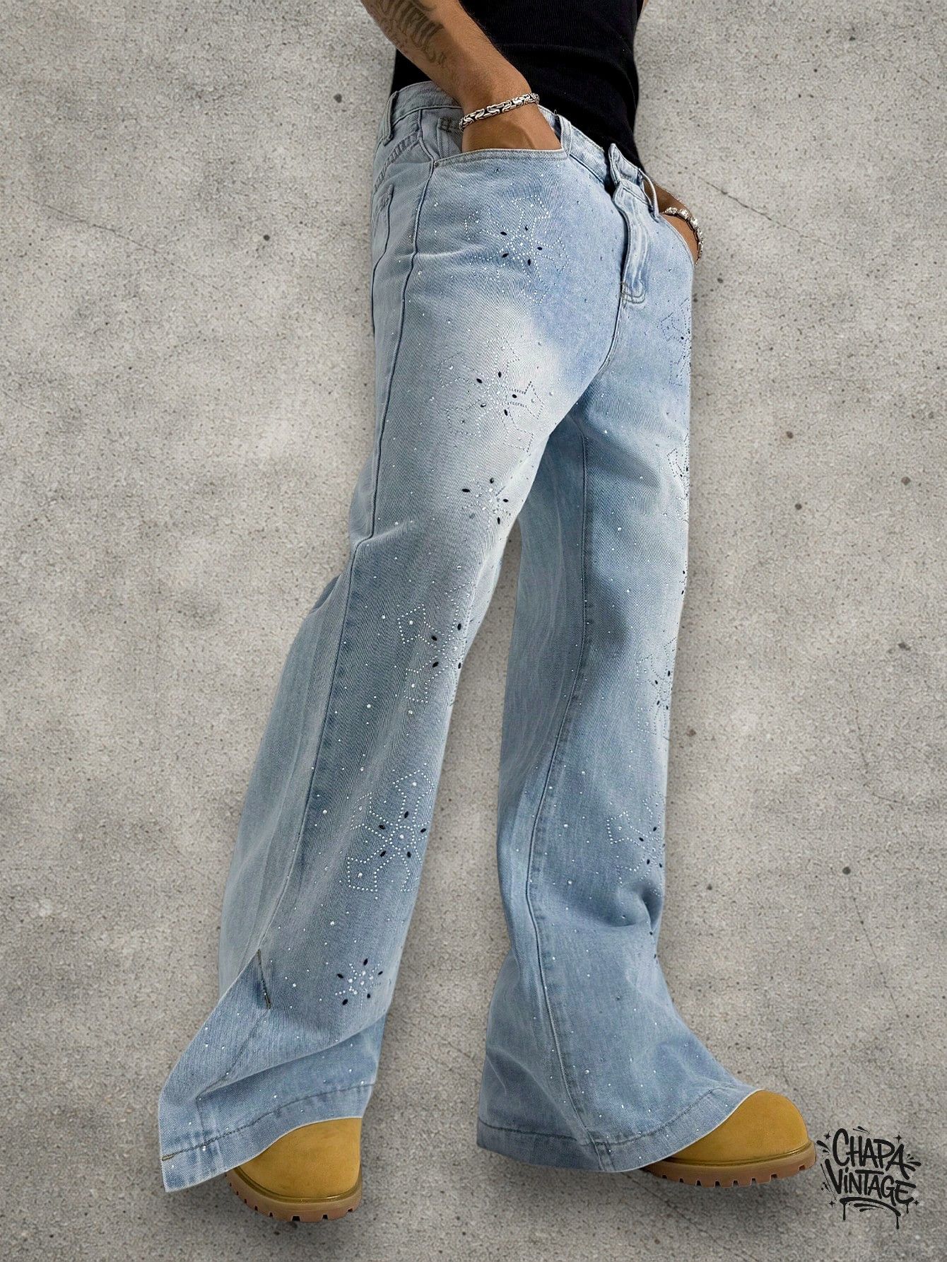 Vintage Wide leg 90s jeans Size US 32 / EU 48 - 2 Thumbnail
