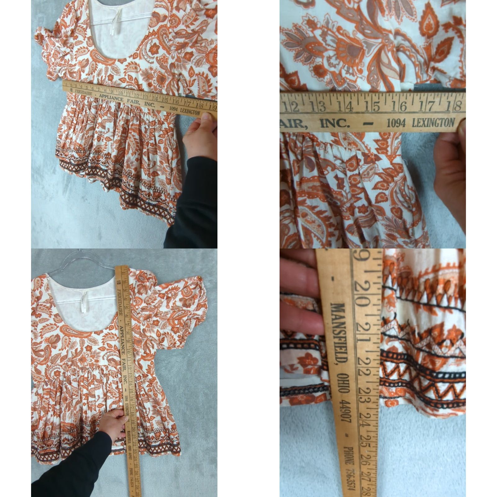 Anthropologie Anthropologie Blouse womens Multicolor Floral Puff Sleeve Boho Crochet? (Note: "Crochet" not in title) Size M / US 6-8 / IT 42-44 - 8 Thumbnail