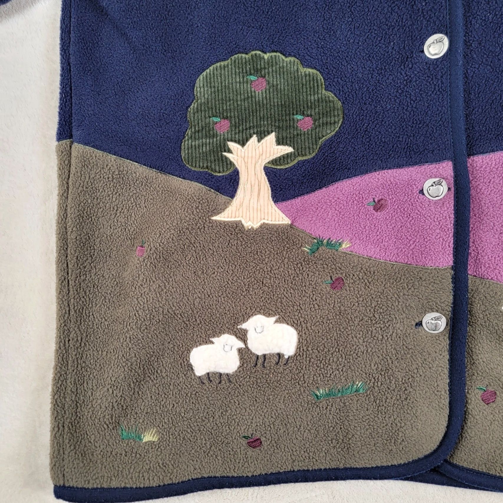 Northern Reflections VINTAGE Northern Reflections Women's Jacket M Blue Sheep Novelty Fleece Reflective Pasture Style Basic Debut Travel Casual Party/Cocktail Size M / US 6-8 / IT 42-44 - 4 Thumbnail