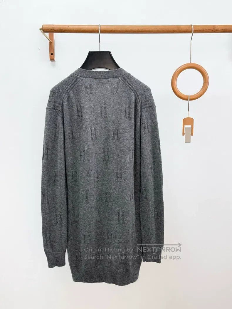 Hermes Hermes Gray ‘H’ Logo Knit Cardigan, 100% Wool Size XXS / US 00 / IT 34 - 2 Thumbnail