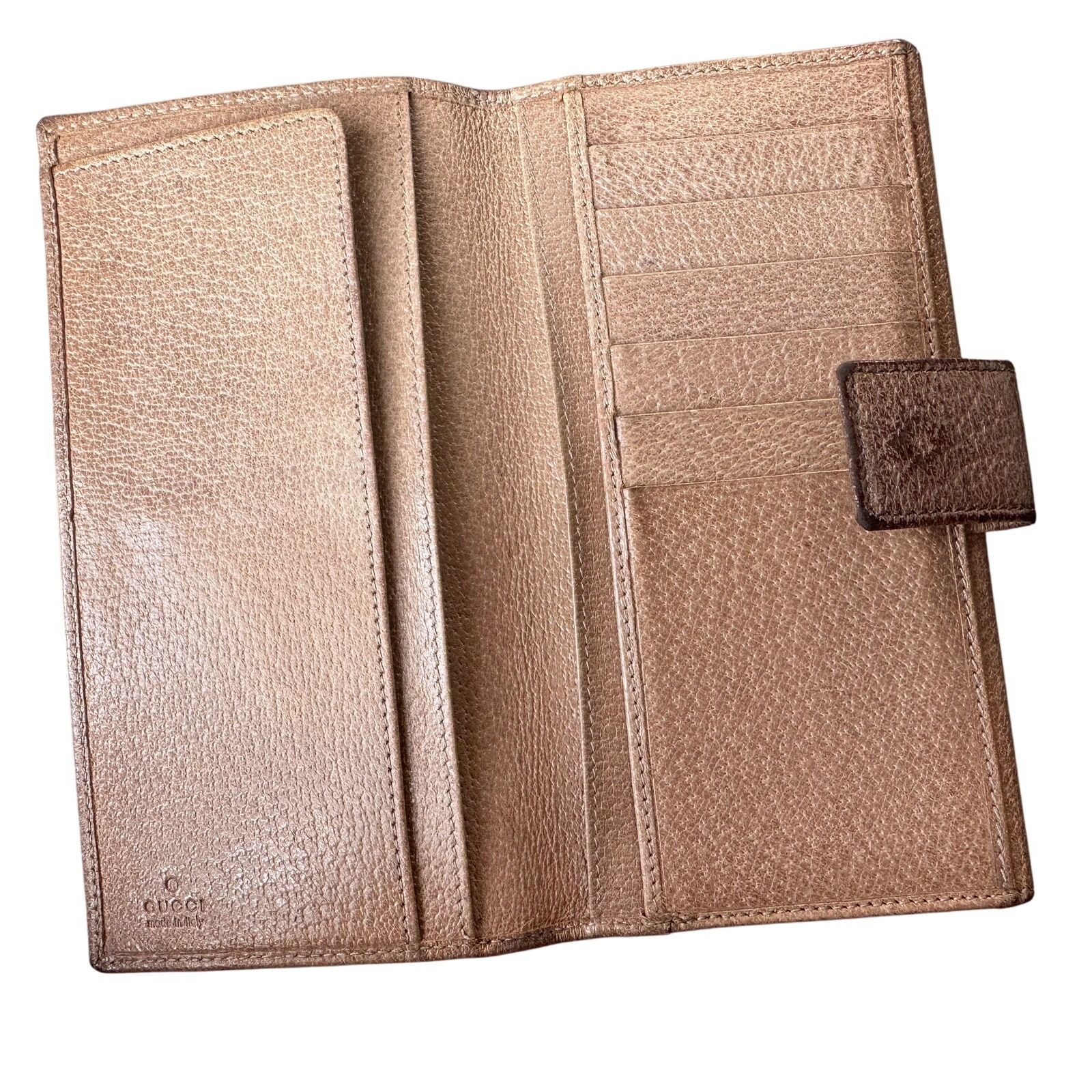 Gucci Gucci Beige Pebbled Leather Long Wallet Size ONE SIZE - 2 Thumbnail