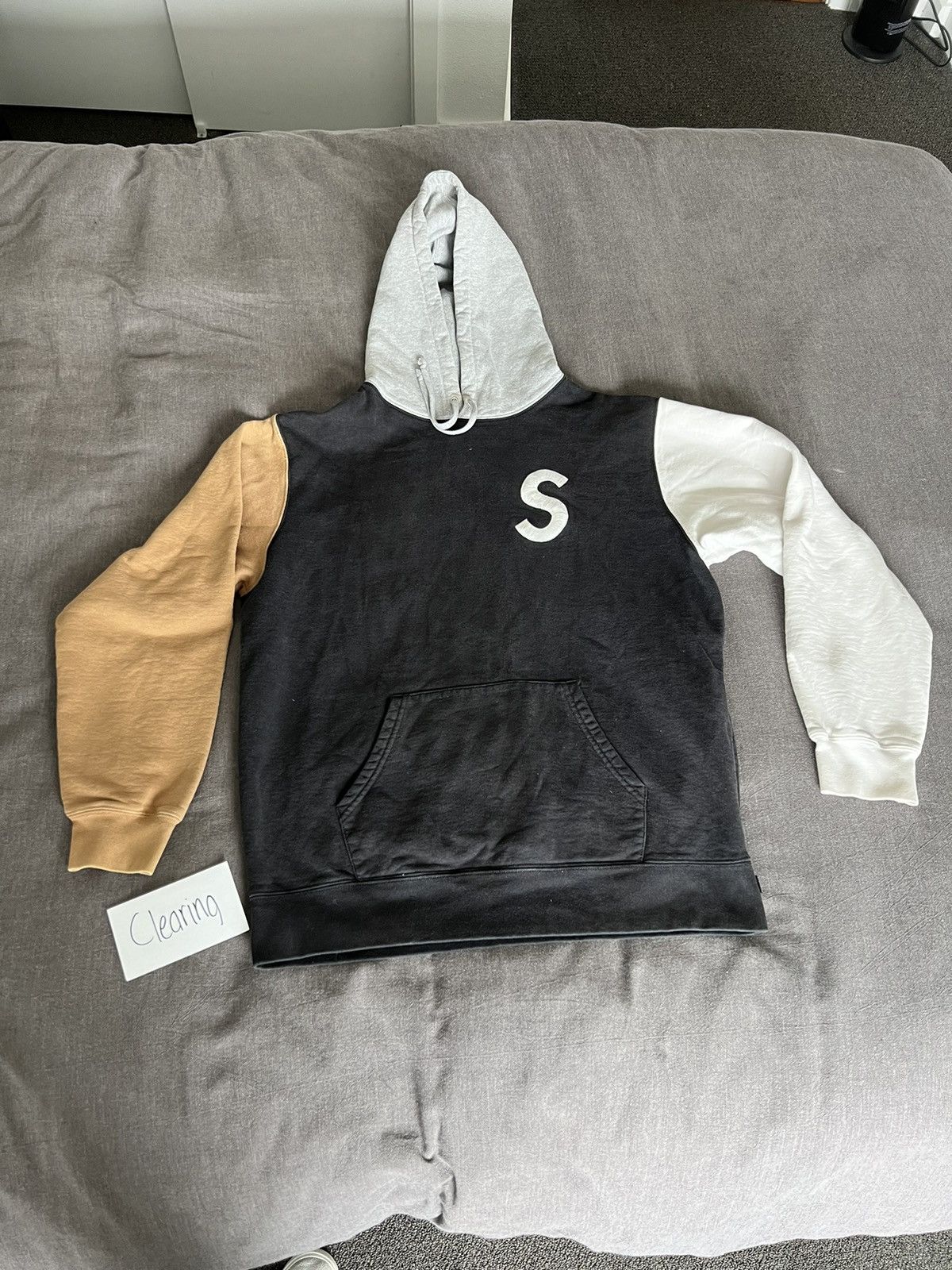 Supreme Supreme S Logo Colorblocked Hooded Sweatshirt SS19 Grailed