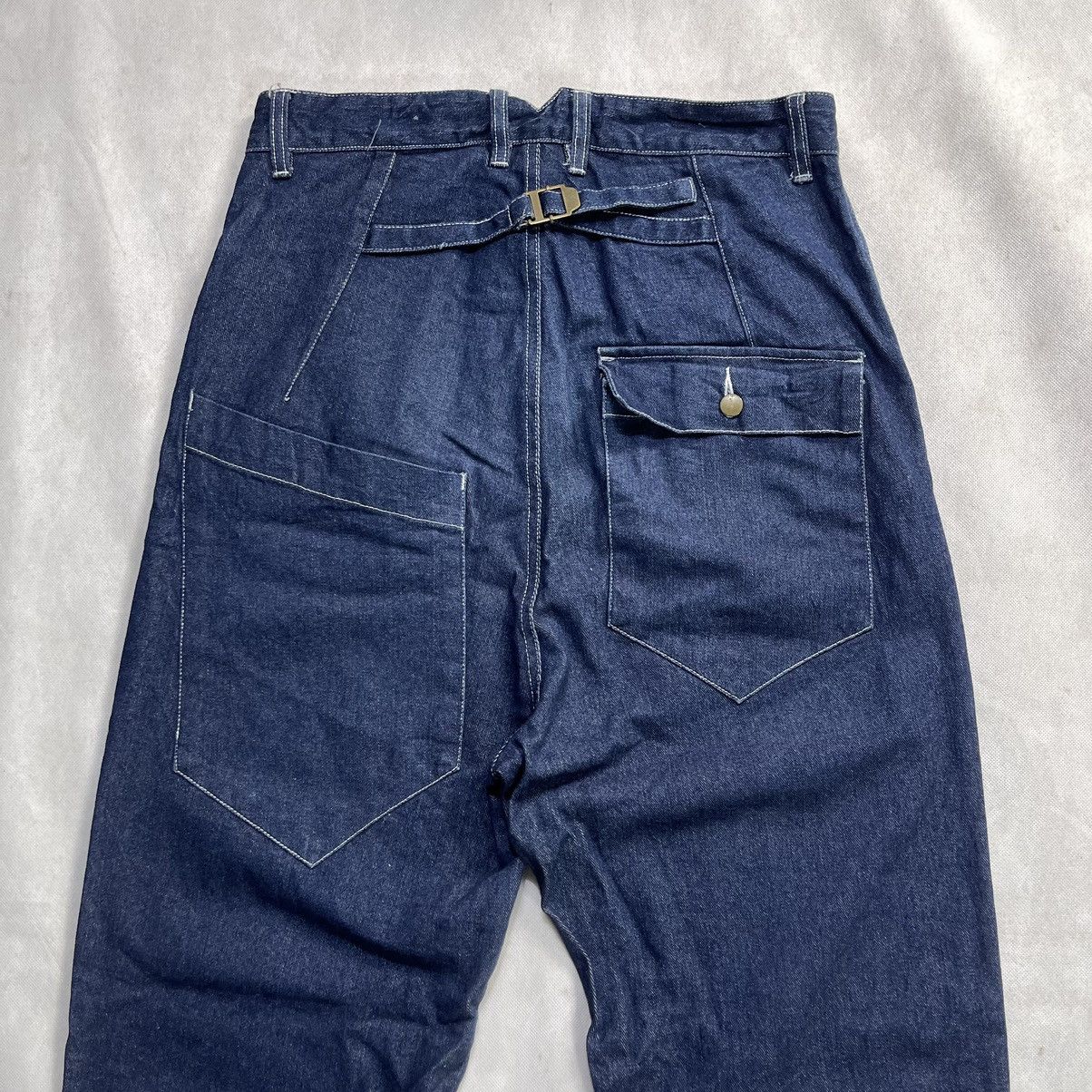 Designer Casper John Drop Crotch Pocket Cinch Back Denime Jeans Size US 32 / EU 48 - 6 Thumbnail