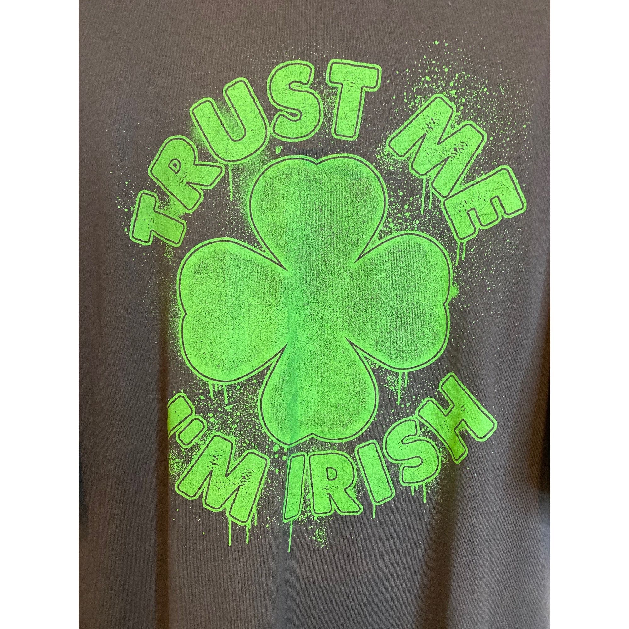Vintage DELTA PRO WEIGHT MEN'S TRUST ME I'M IRISH GRAY TEE SHIRT SZ Size US XXL / EU 58 / 5 - 4 Thumbnail