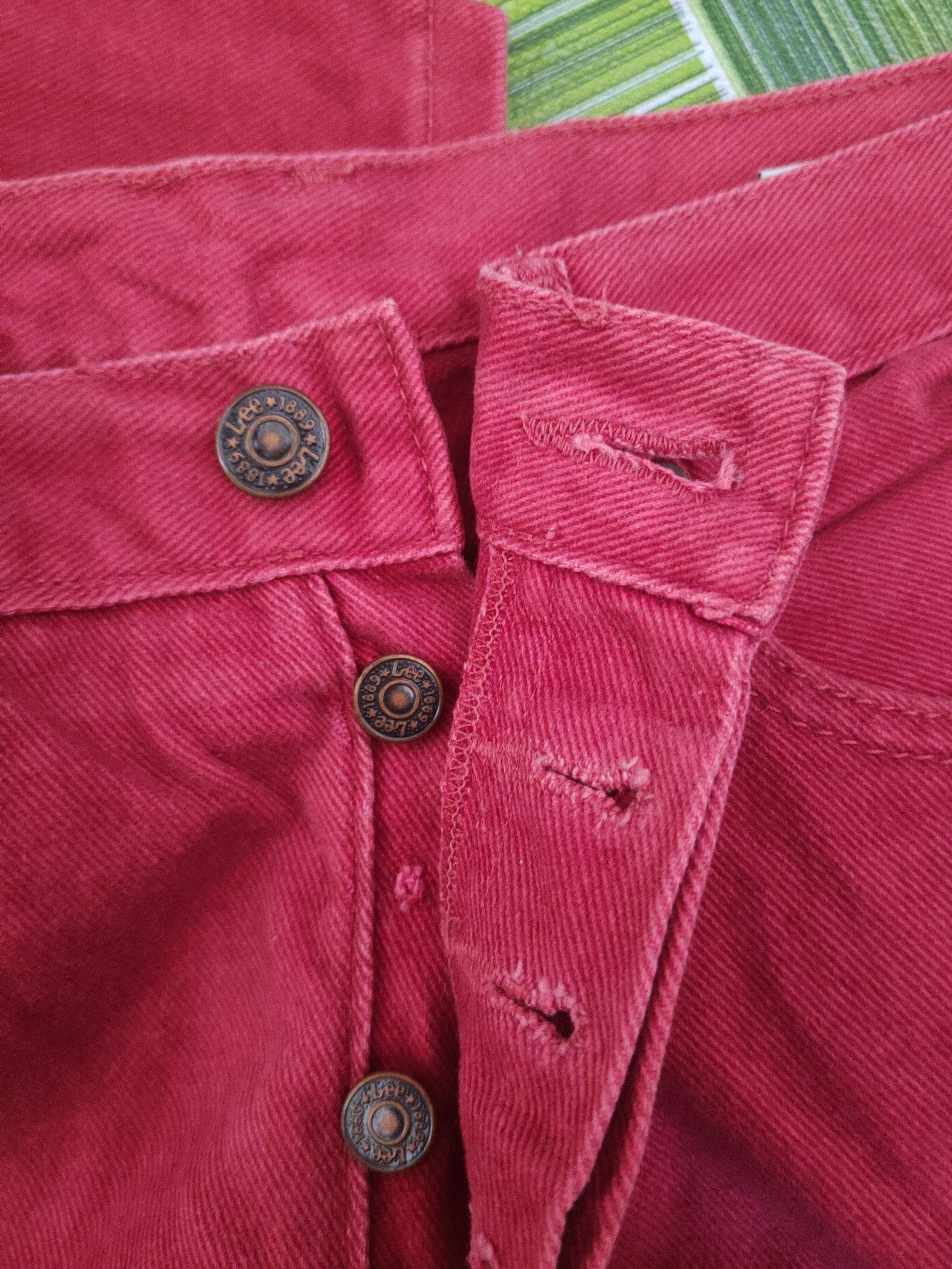 Vintage DL Lee Button Fly Red Distressed Ripped Jeans #2623 Size US 30 / EU 46 - 17 Thumbnail