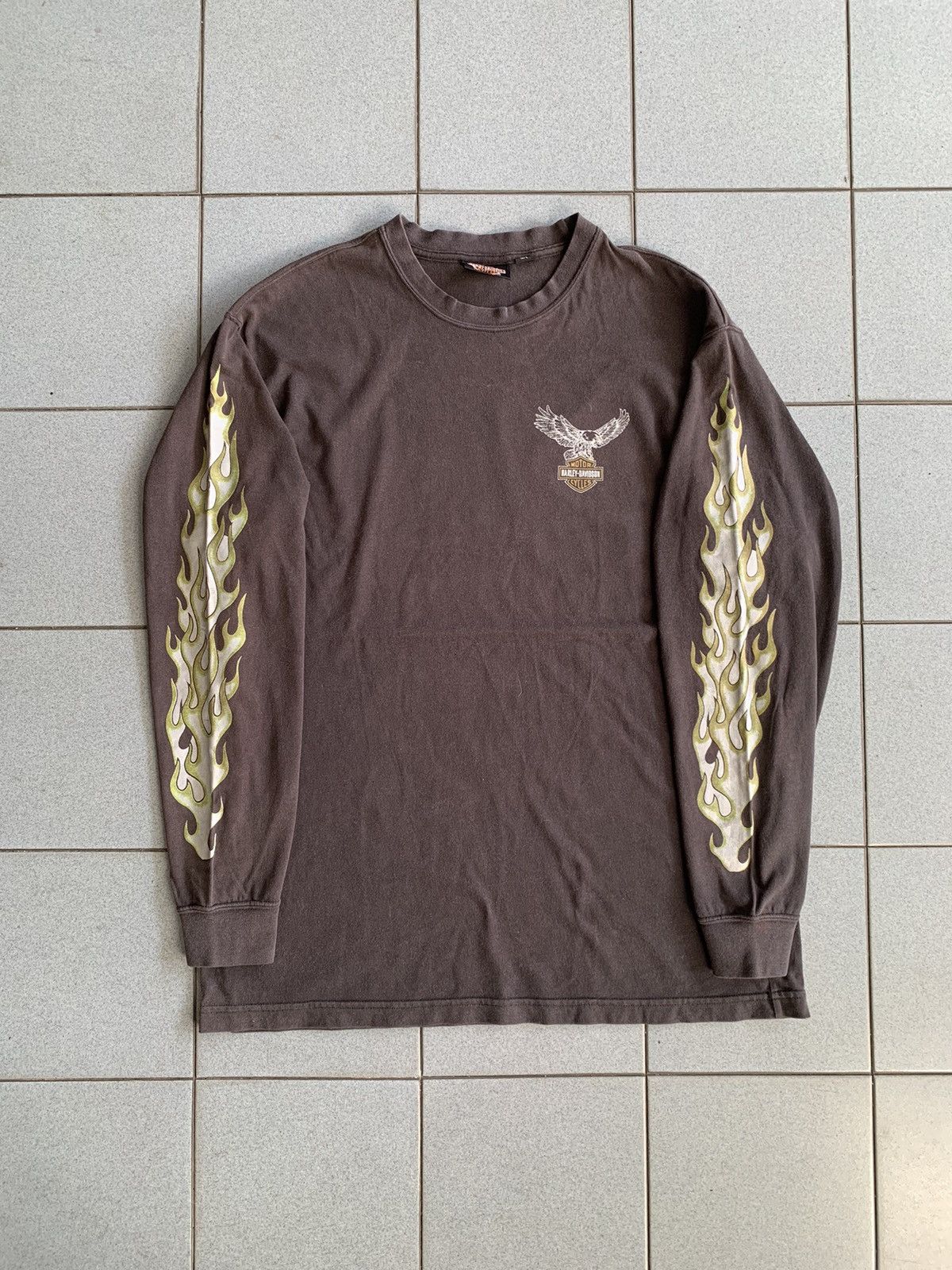 Harley Davidson Vintage Harley Davidson Green Flame Long sleeve Size US L / EU 52-54 / 3 - 2 Thumbnail