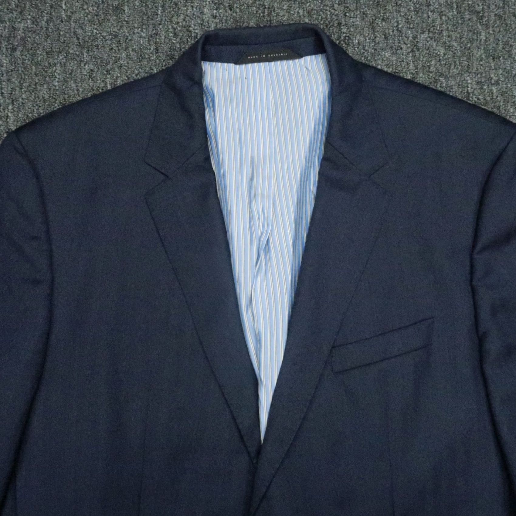 Hugo Boss HUGO BOSS Blazer Men 44R Blue Wool Lanificio Tesse Biella Suit Jacket Coat Jacket/Coat Blue Wool Solid Notch 2 Button Double-Vented Regular 44R Mens Size 44R - 2 Thumbnail