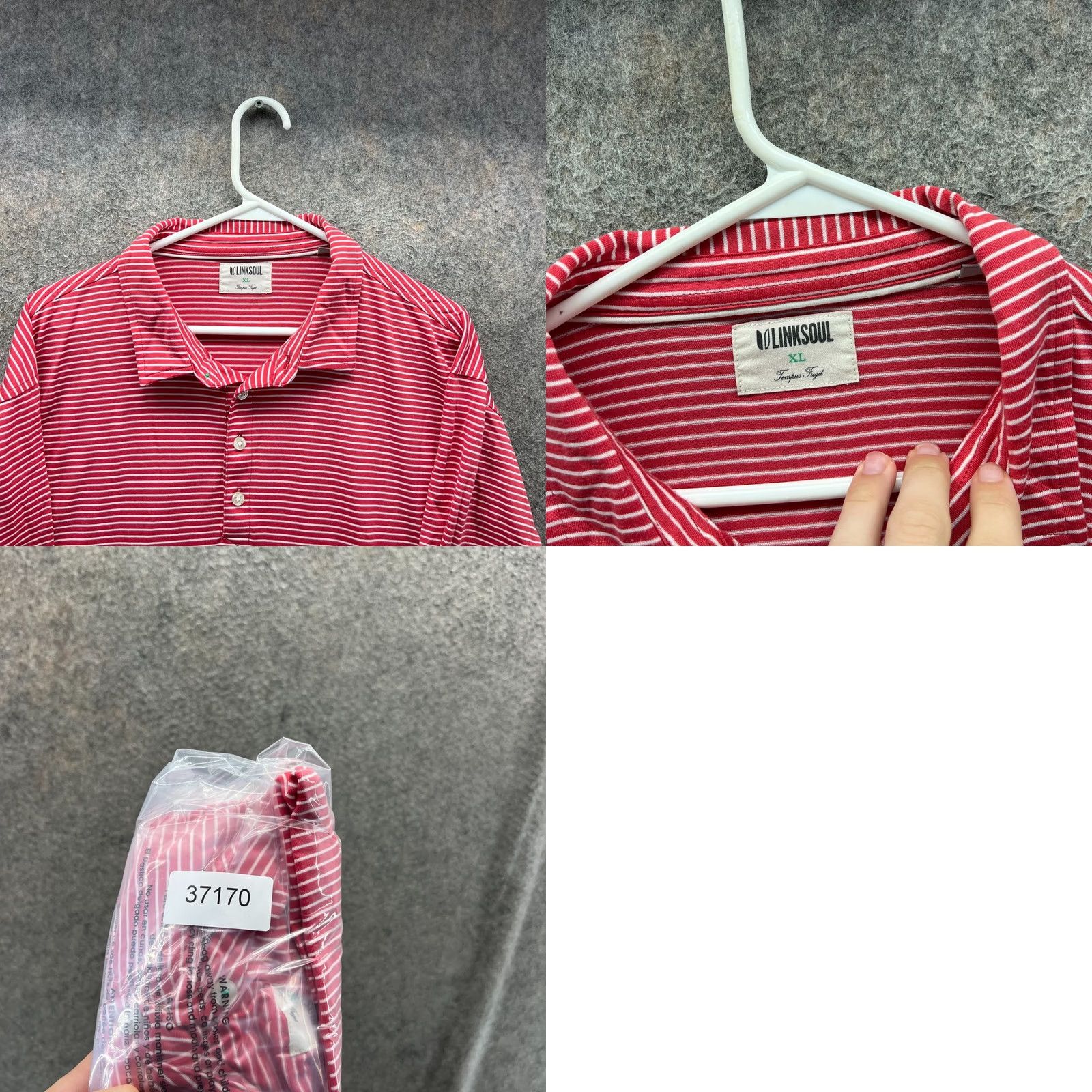 Vintage Linksoul Polo Shirt Mens XL Red White Striped Short Sleeve Golf Casual Top Size US XL / EU 56 / 4 - 8 Thumbnail