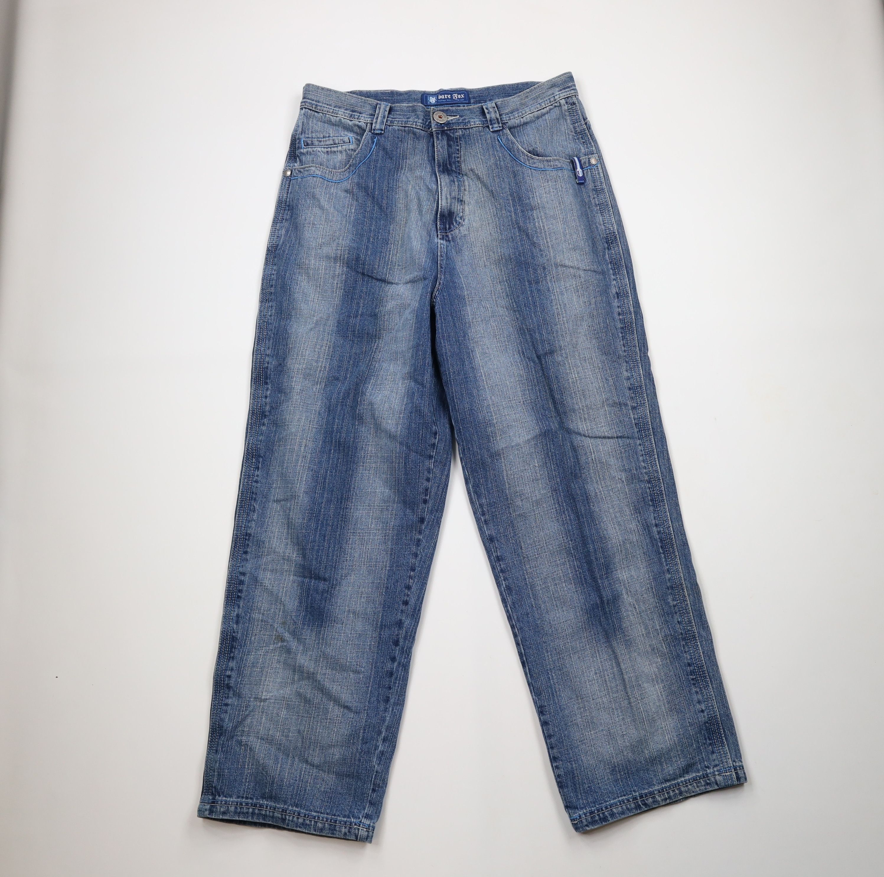 Vintage Vintage 90s Y2K Streetwear Wide Leg Denim Jeans Blue Cotton Size US 36 / EU 52 - 1 Thumbnail